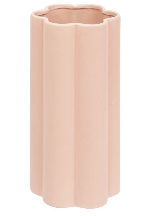 Vase en forme de fleur céramique rose clair