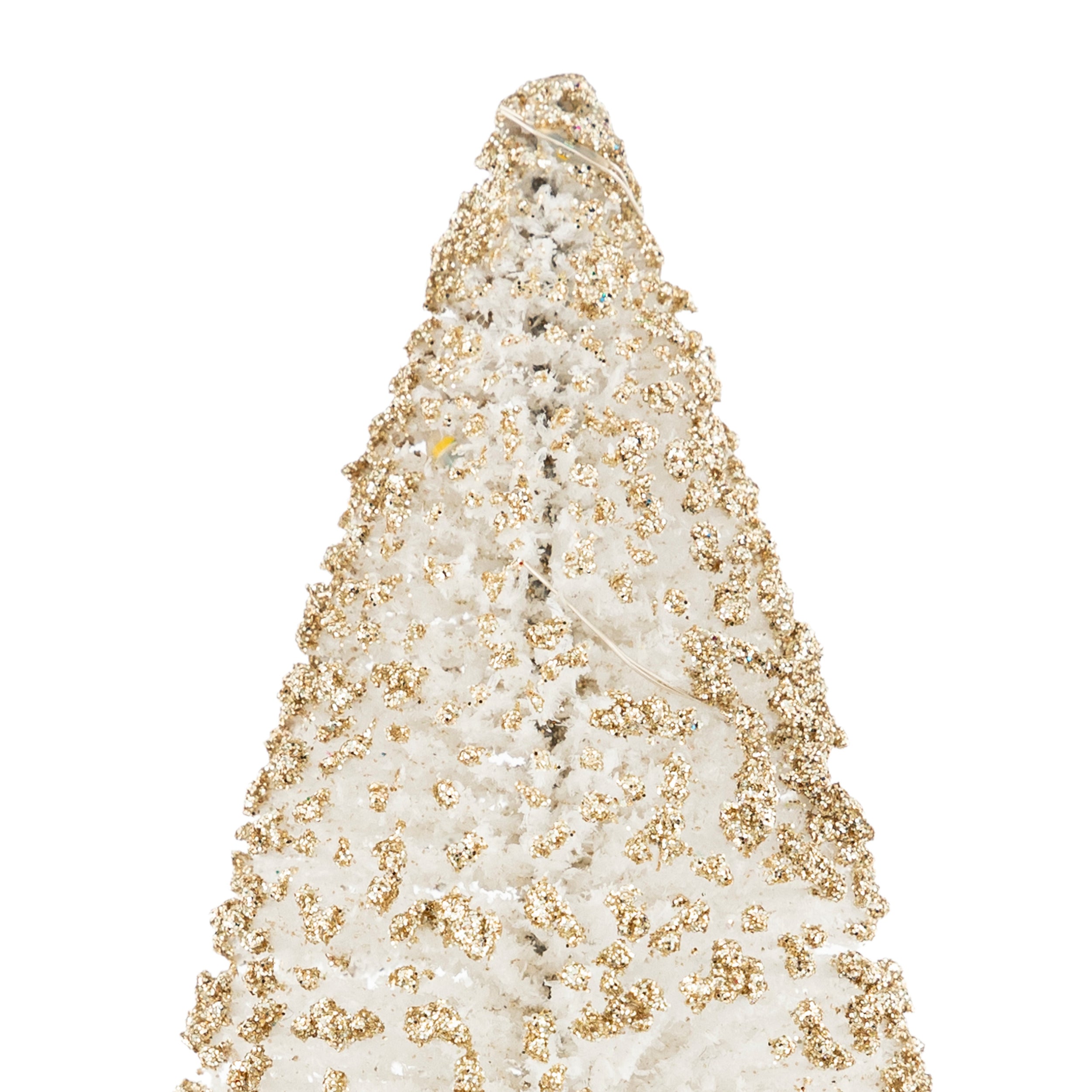 DECORATION INTERIEUR SAPIN BLANC OR DE NOEL LED 20CM