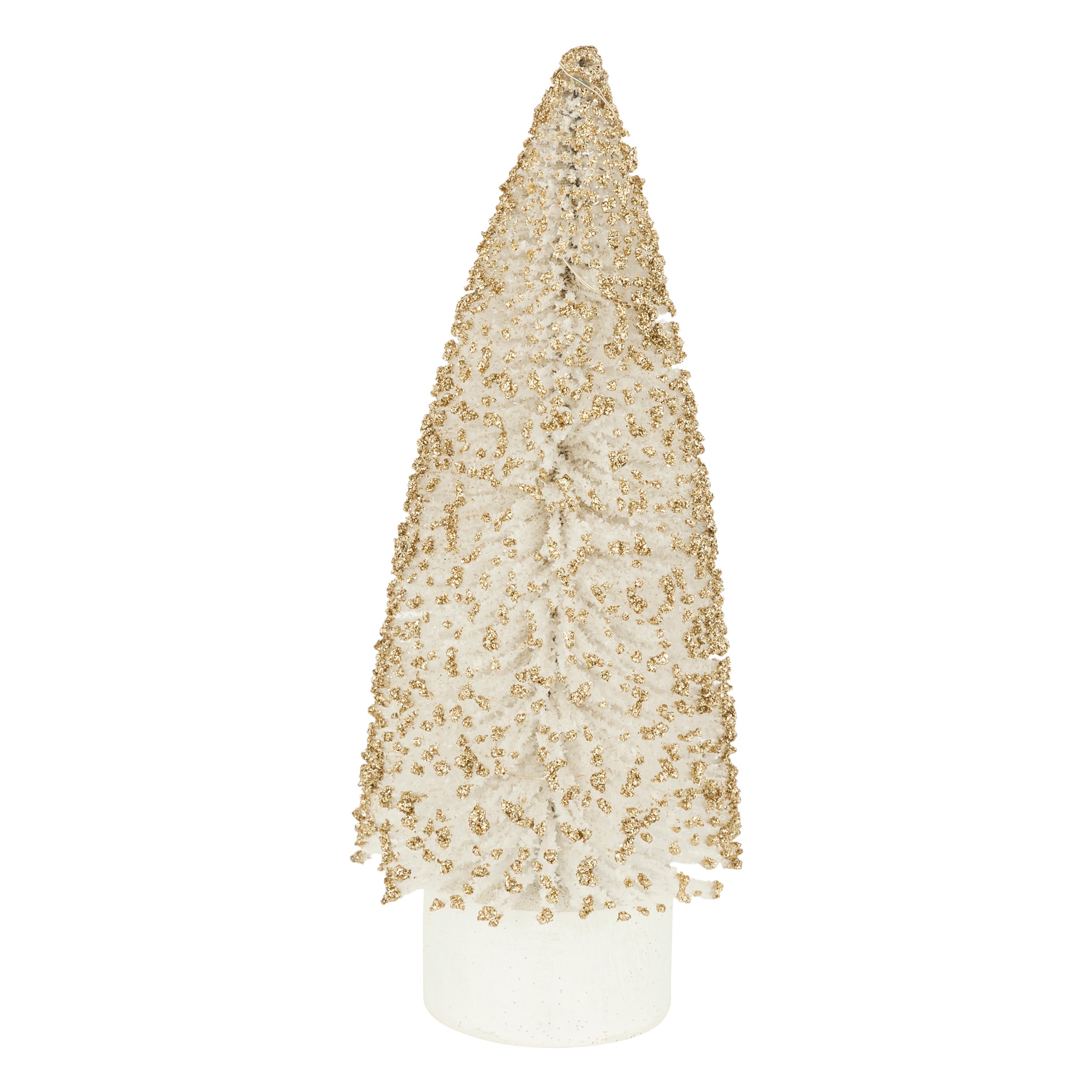 DECORATION INTERIEUR SAPIN BLANC OR DE NOEL LED 20CM