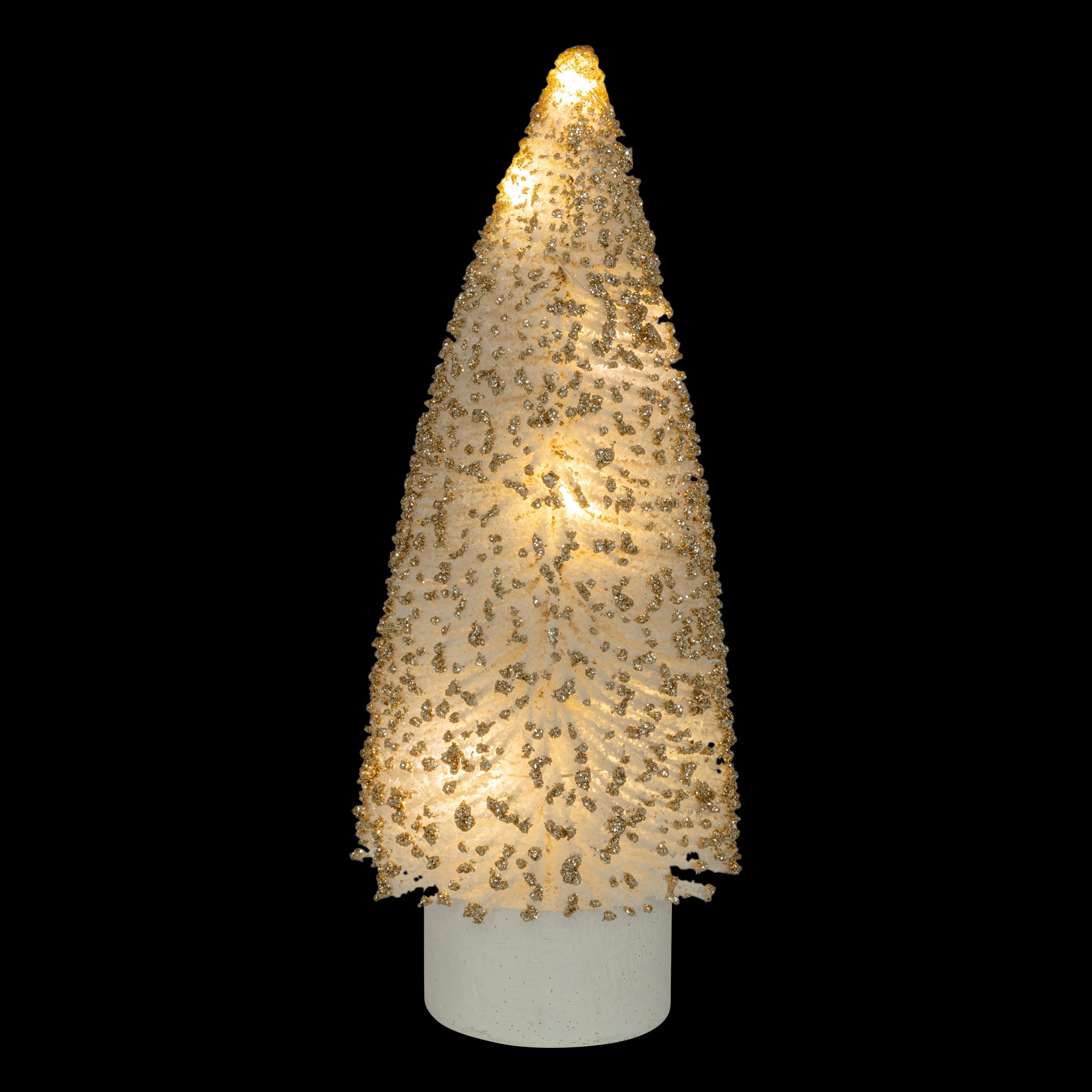 DECORATION INTERIEUR SAPIN BLANC OR DE NOEL LED 20CM