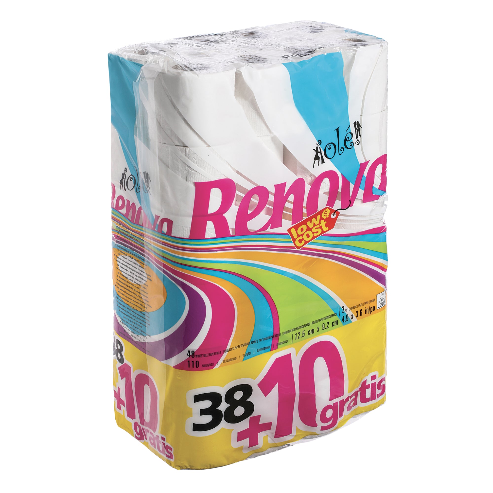 38 + 10 rouleaux de papier toilette extra résistant et absorbant