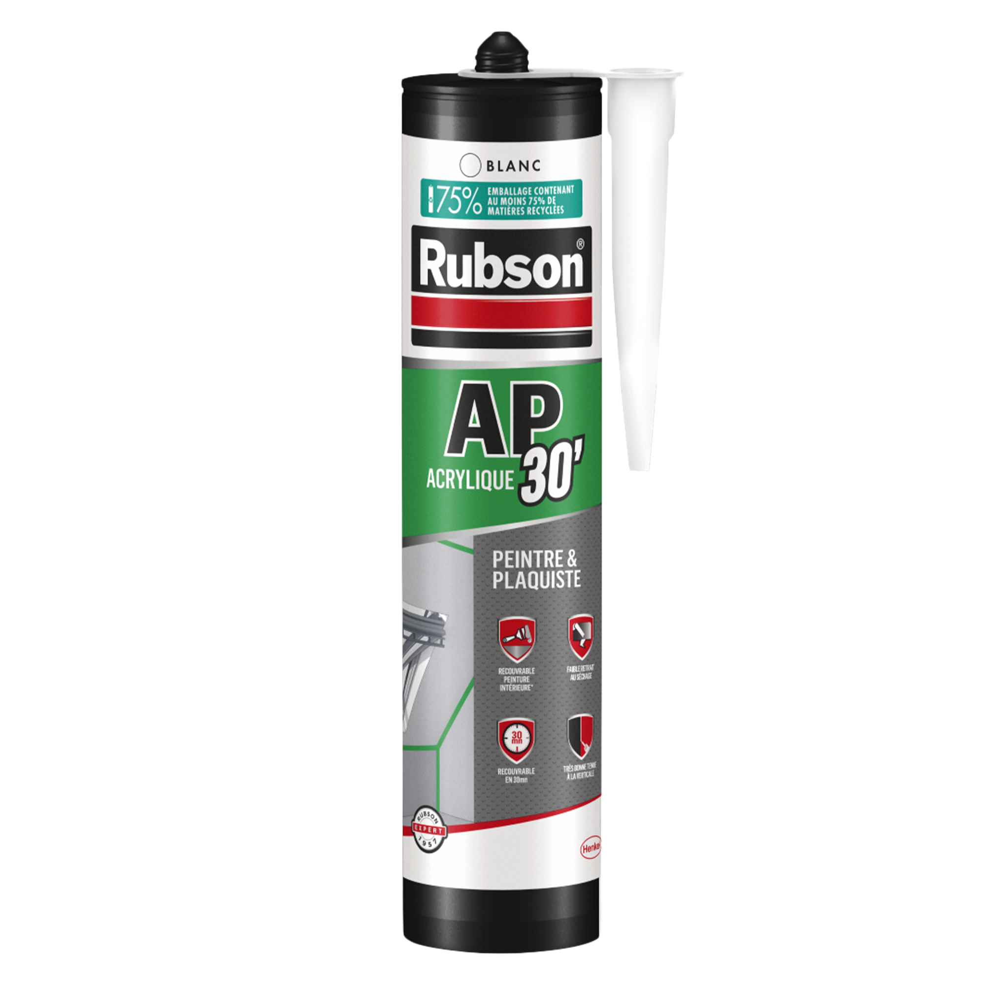 Mastic AP30 finitions et fissures blanc 300ml