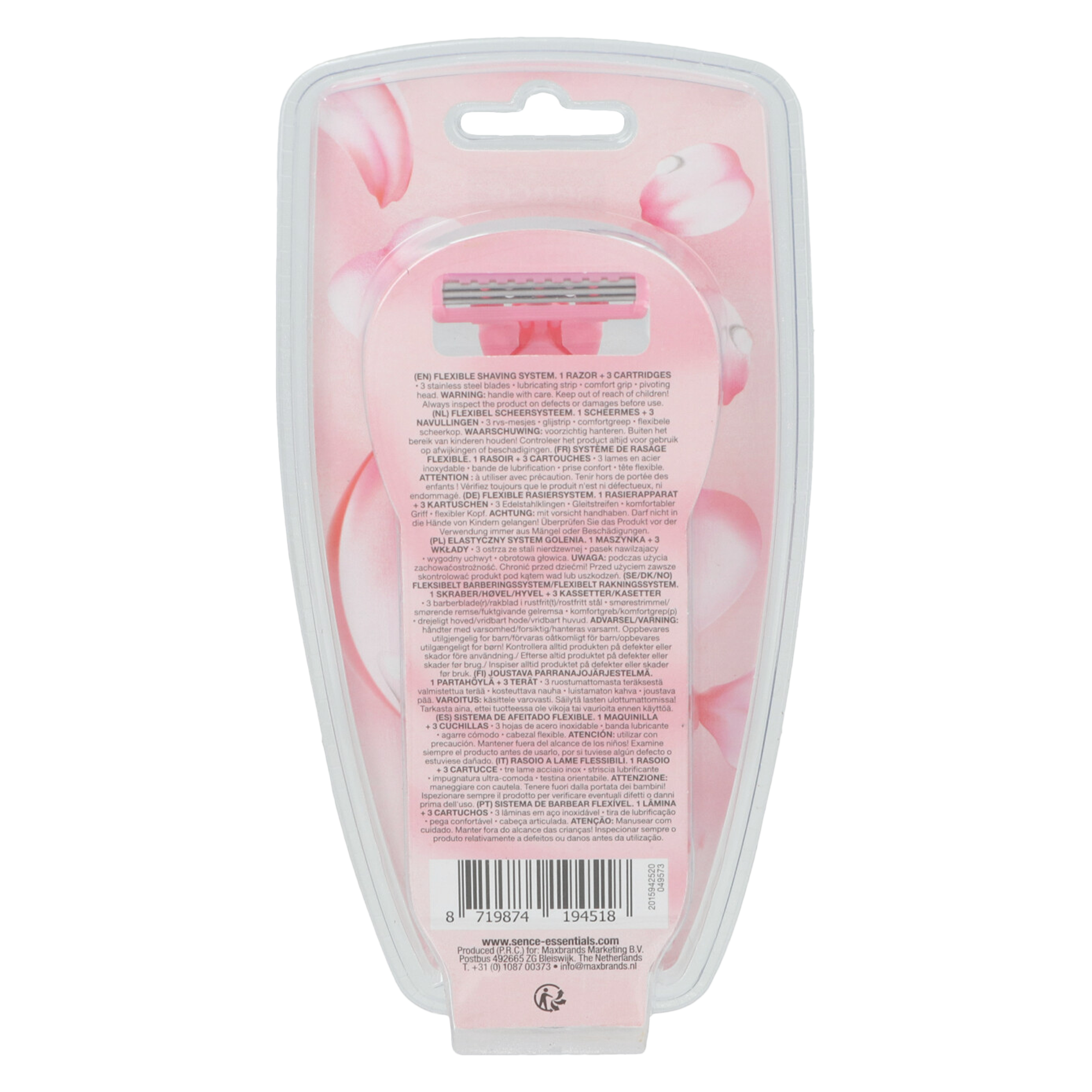 Rasoir femme + 3 recharges à 3 lames