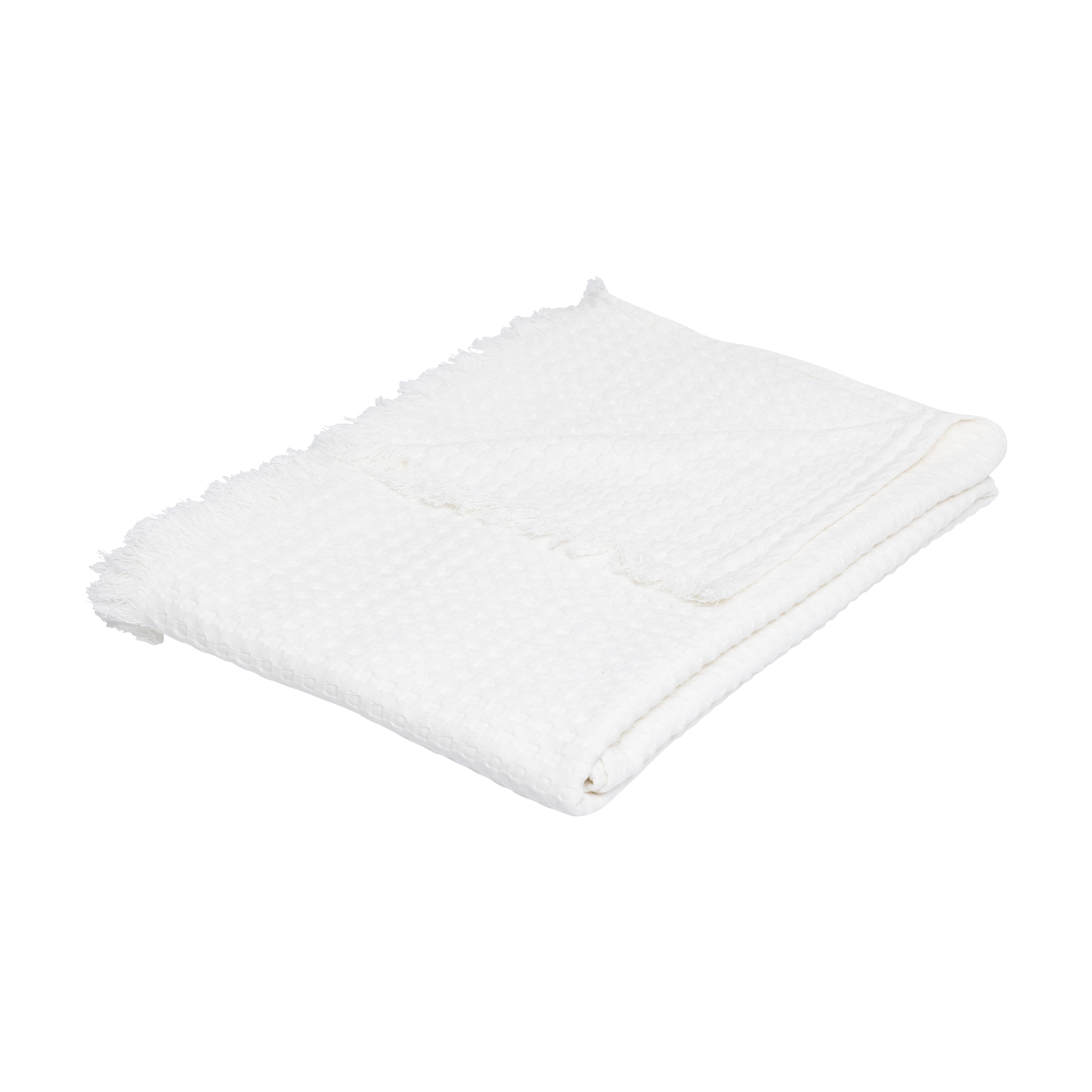 Jeté de lit nid d'abeille 130x180cm blanc