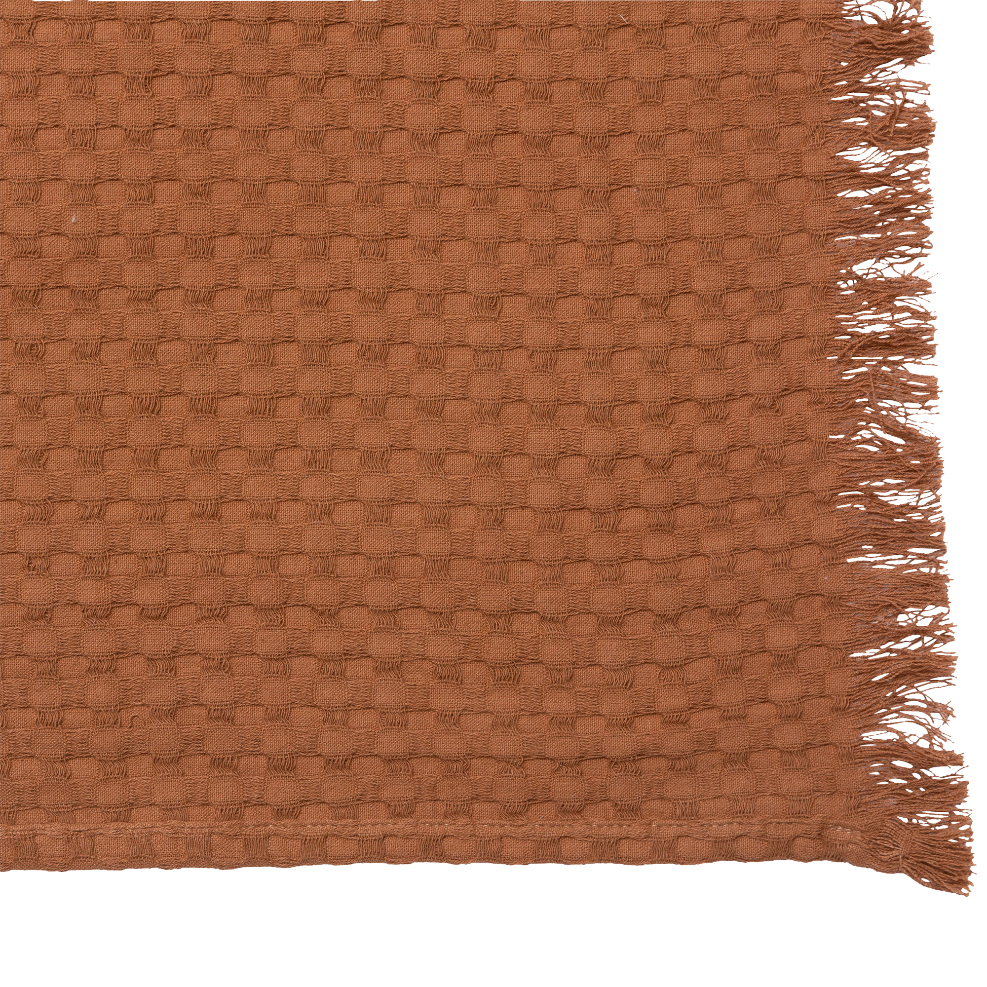 Jeté de lit nid d'abeille 130x180cm terracotta