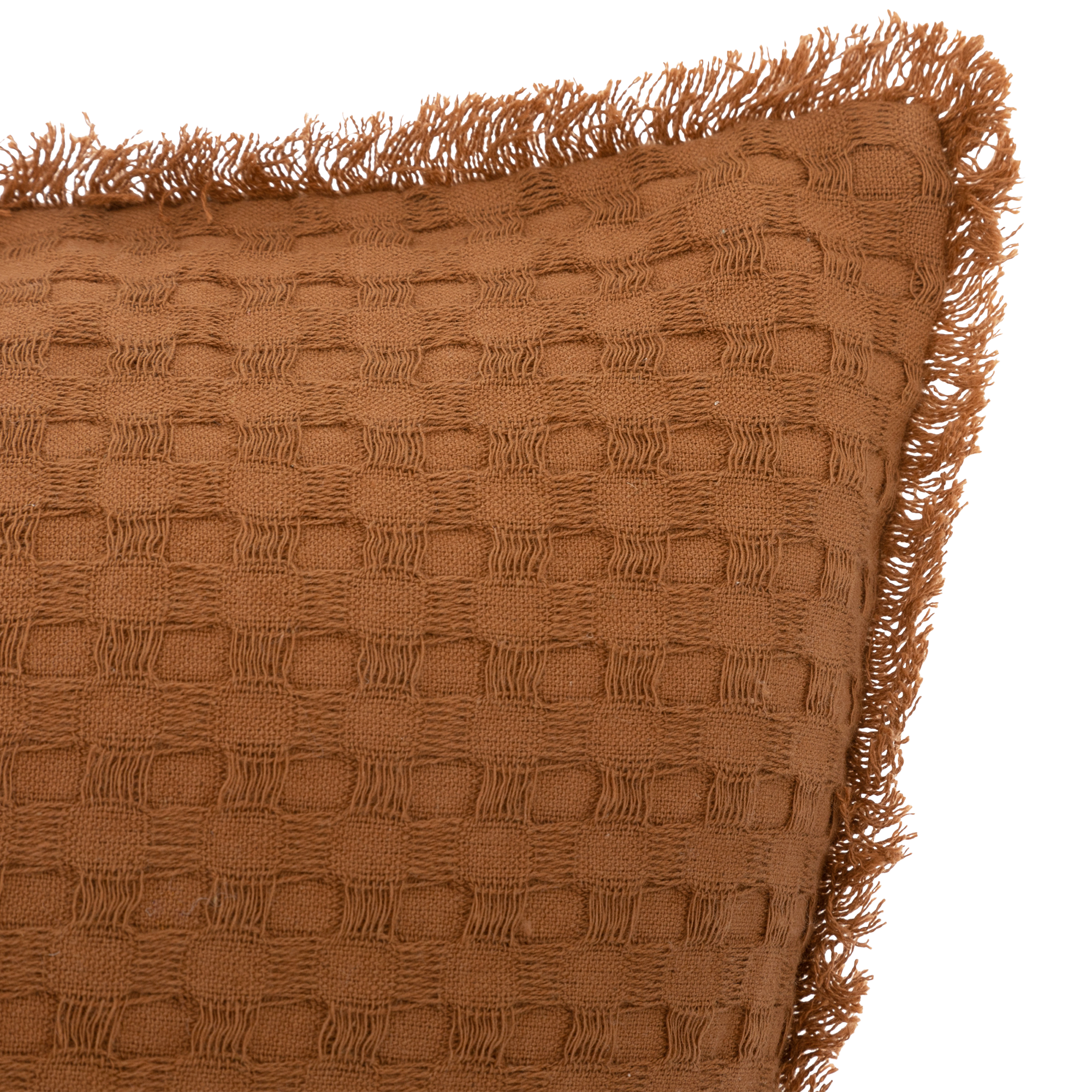 Coussin nid d'abeille 45x45cm terracotta