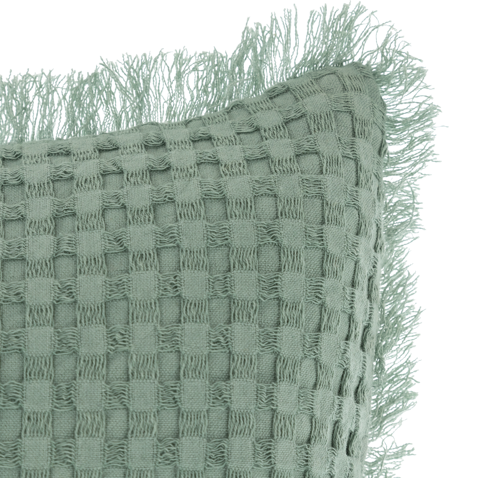 Coussin nid d'abeille 45x45cm celadon