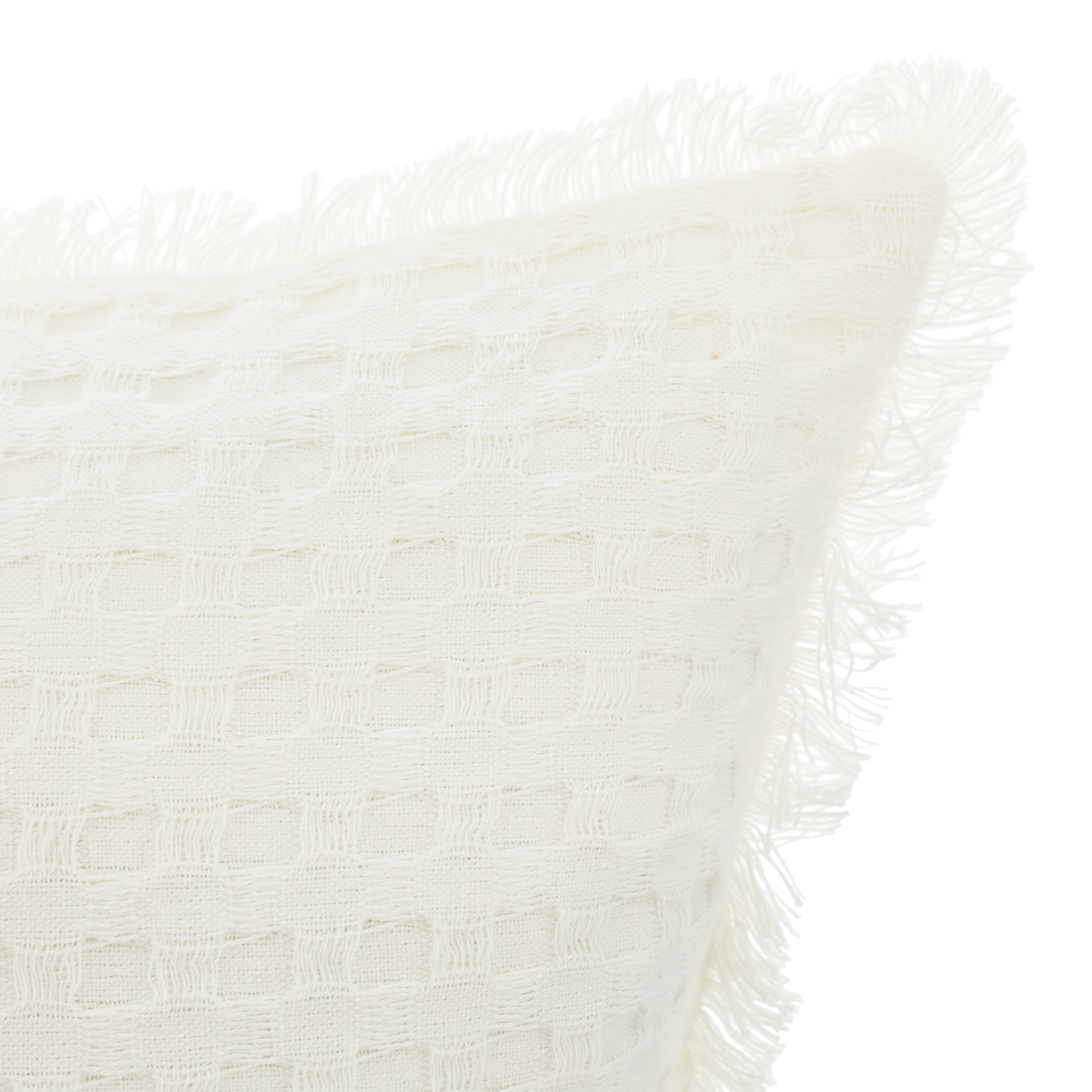 Coussin nid d'abeille 30x50cm blanc