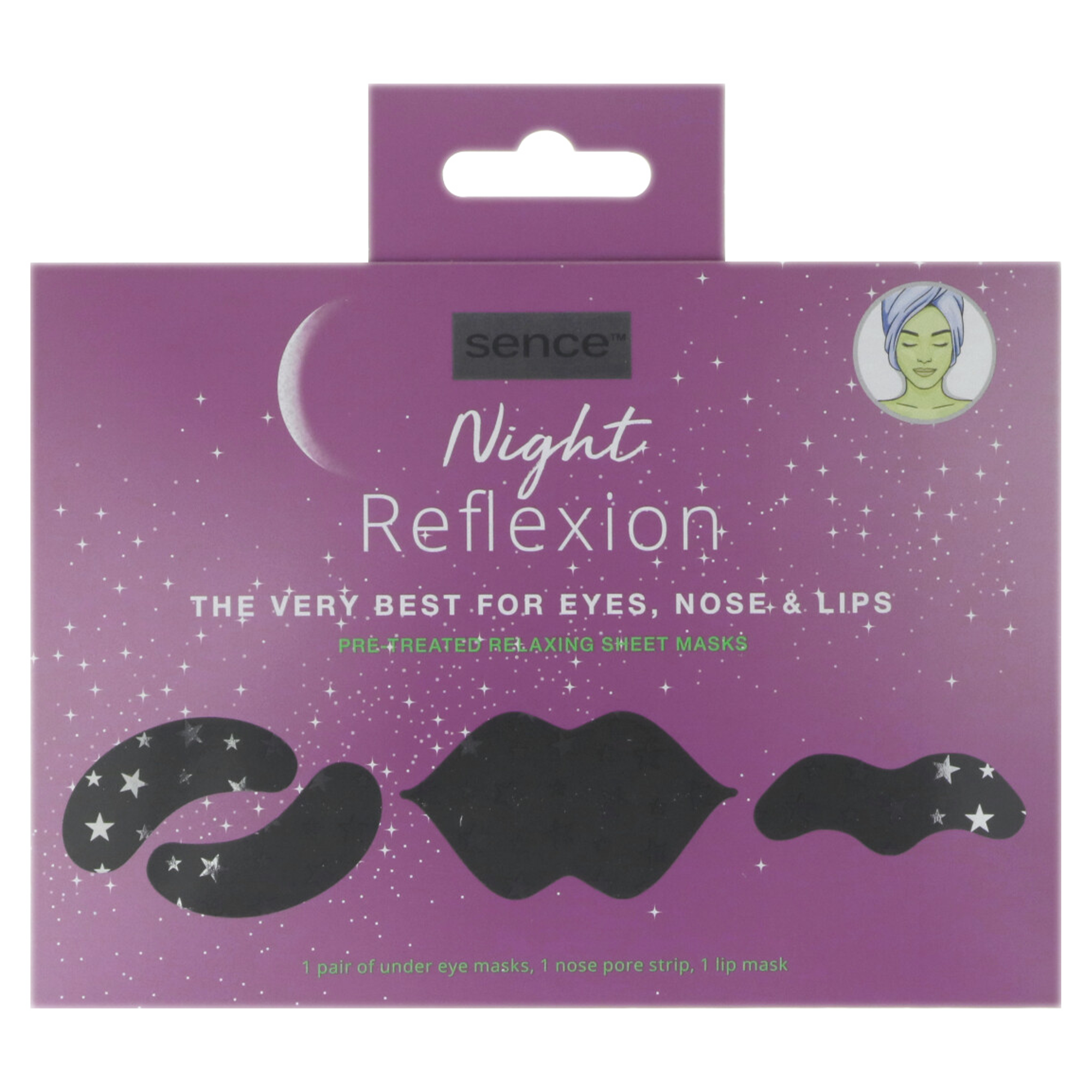Set de 3 masques : Lévres, yeux et nez Metallic night reflexion