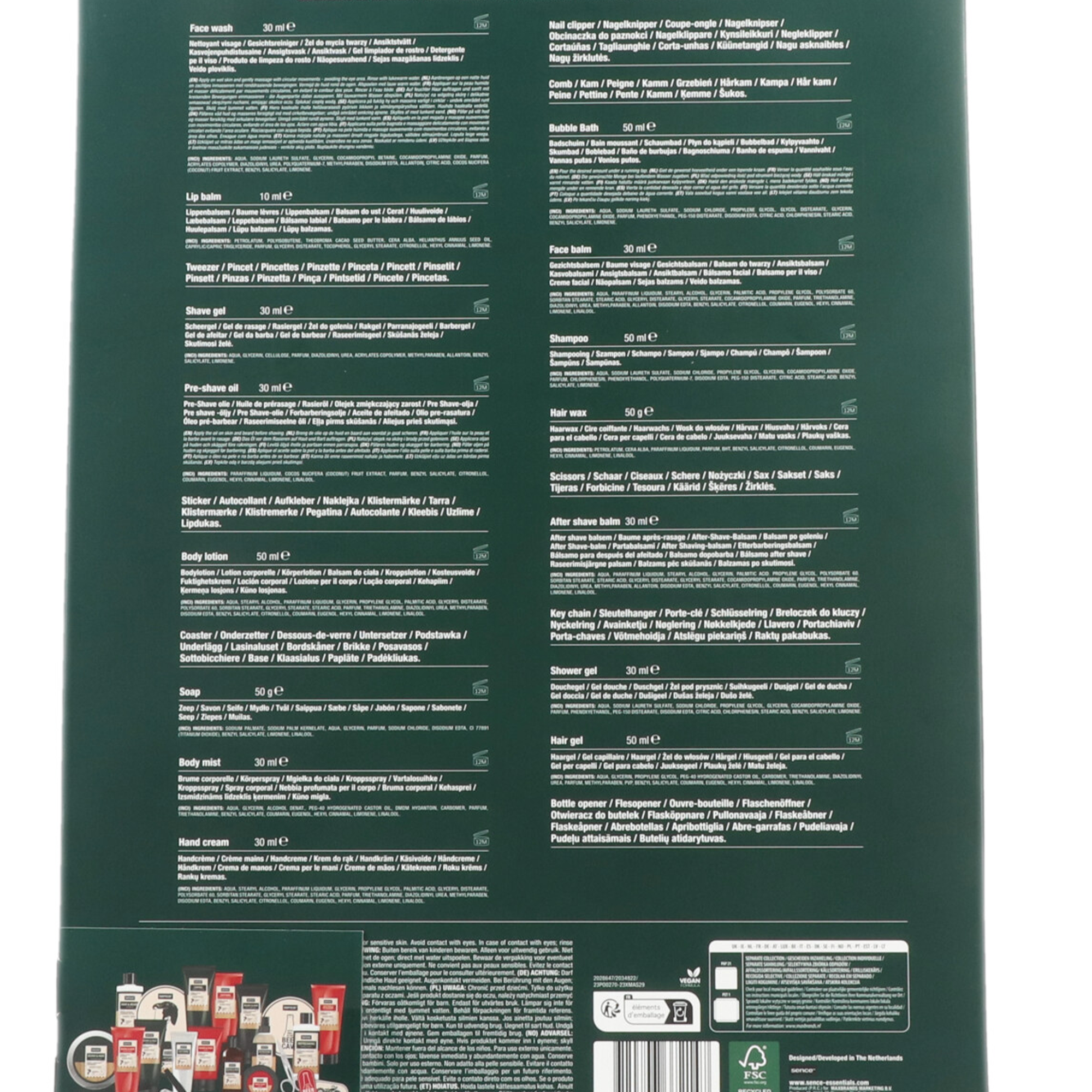 Calendrier de l'avent soin homme