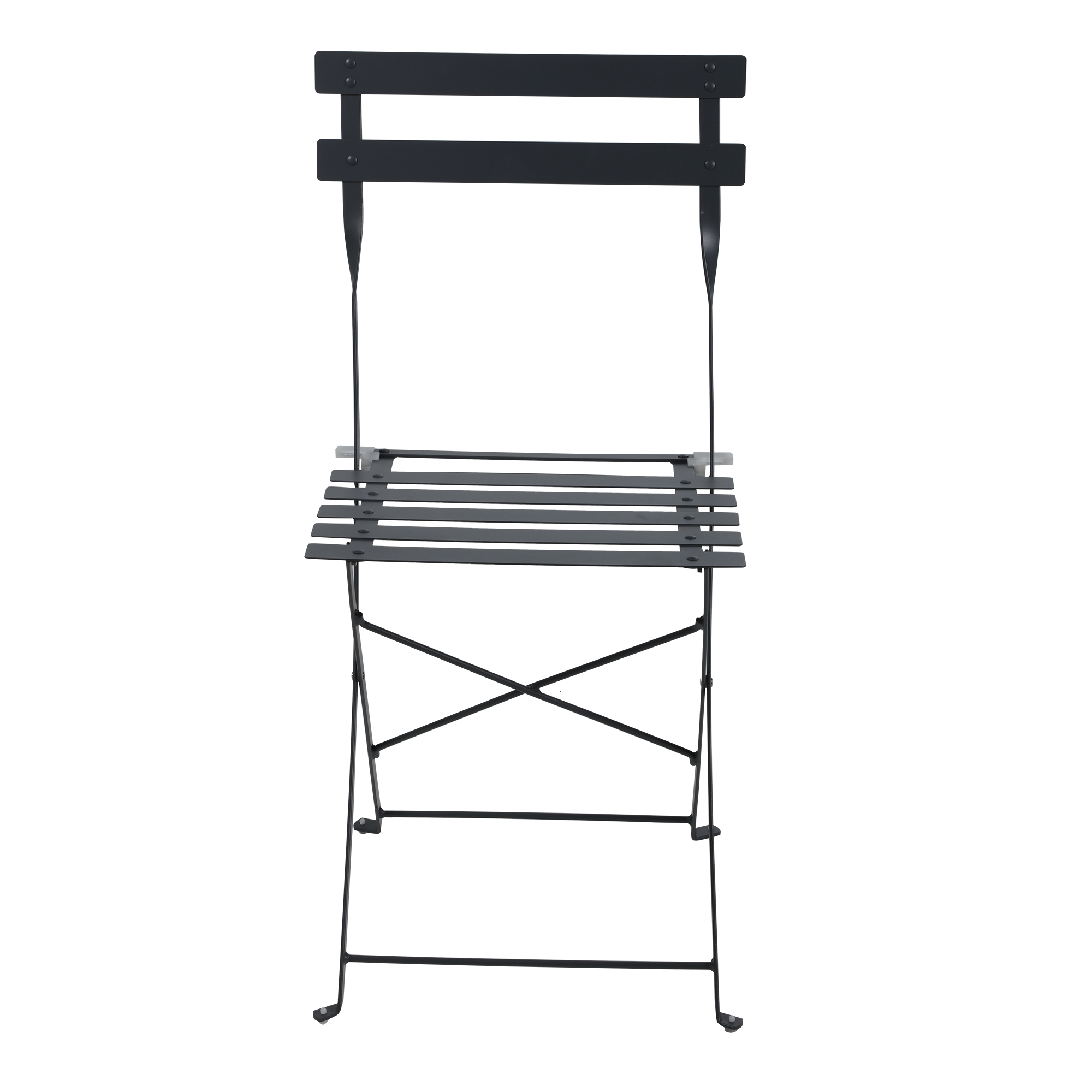 Chaise pliante en métal anthracite