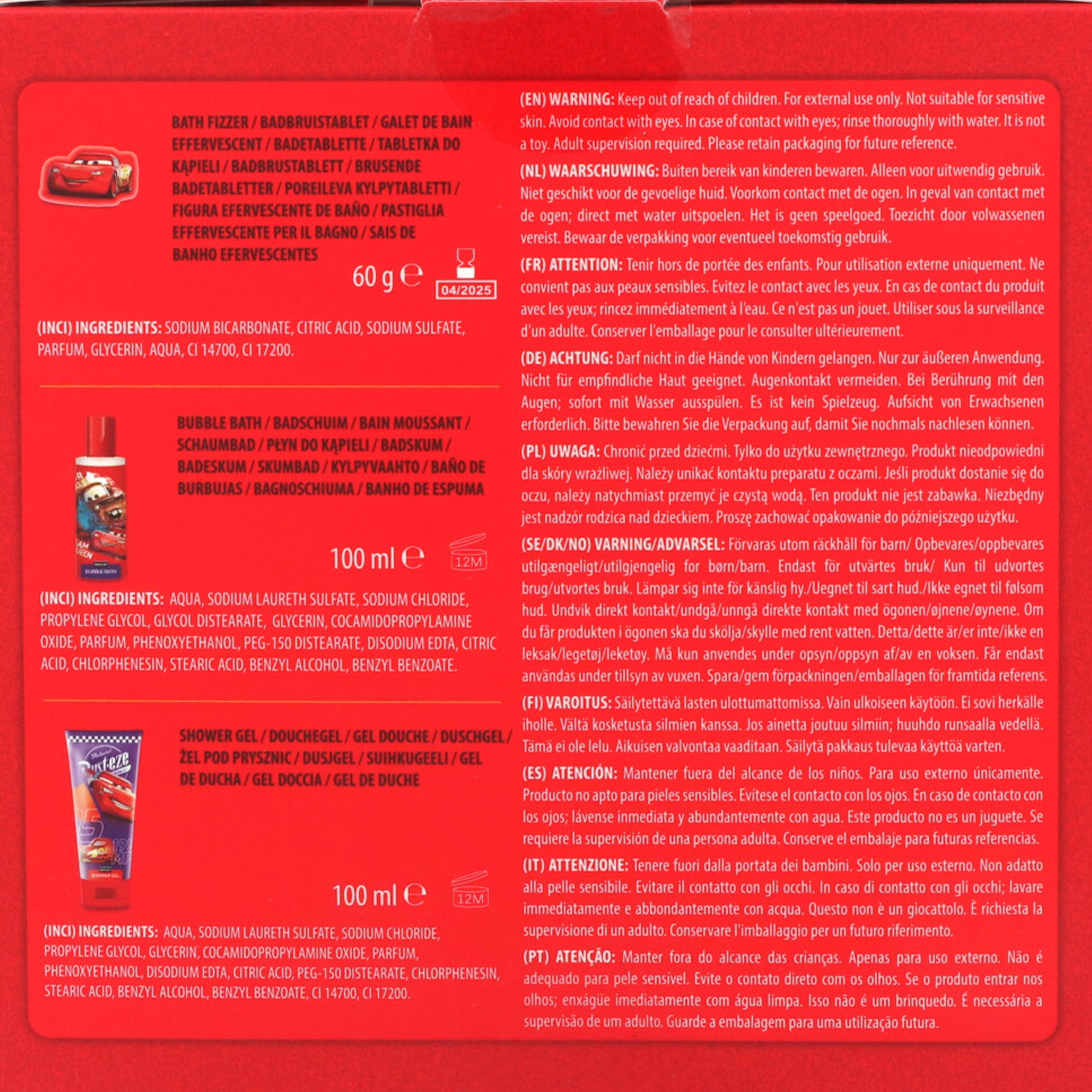 Coffret de bain Cars
