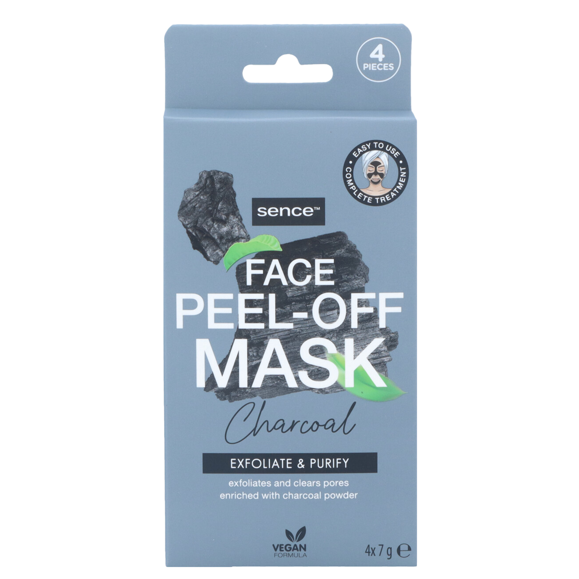 4 masques tissus exfoliants au charbon