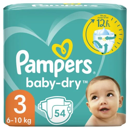 54 couches Baby Dry taille 3 6-10kg