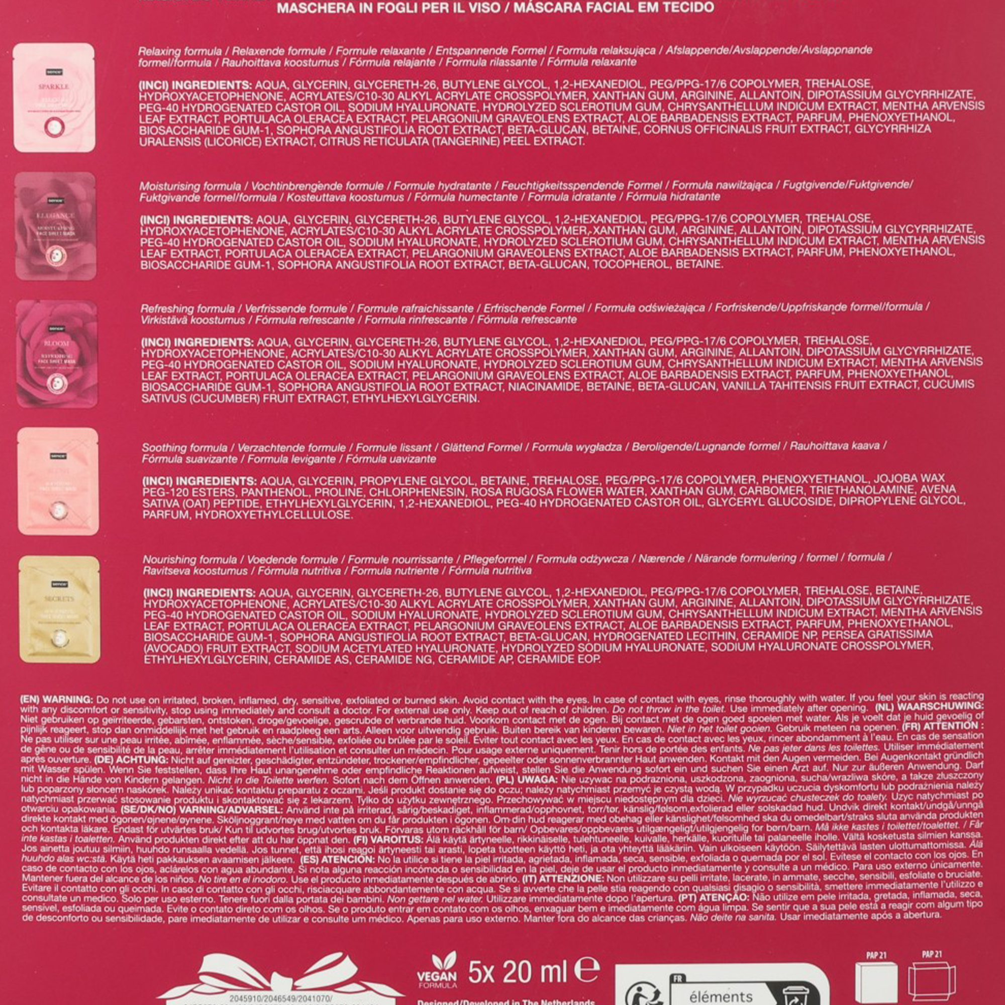 Coffret cadeau 5 masques visage