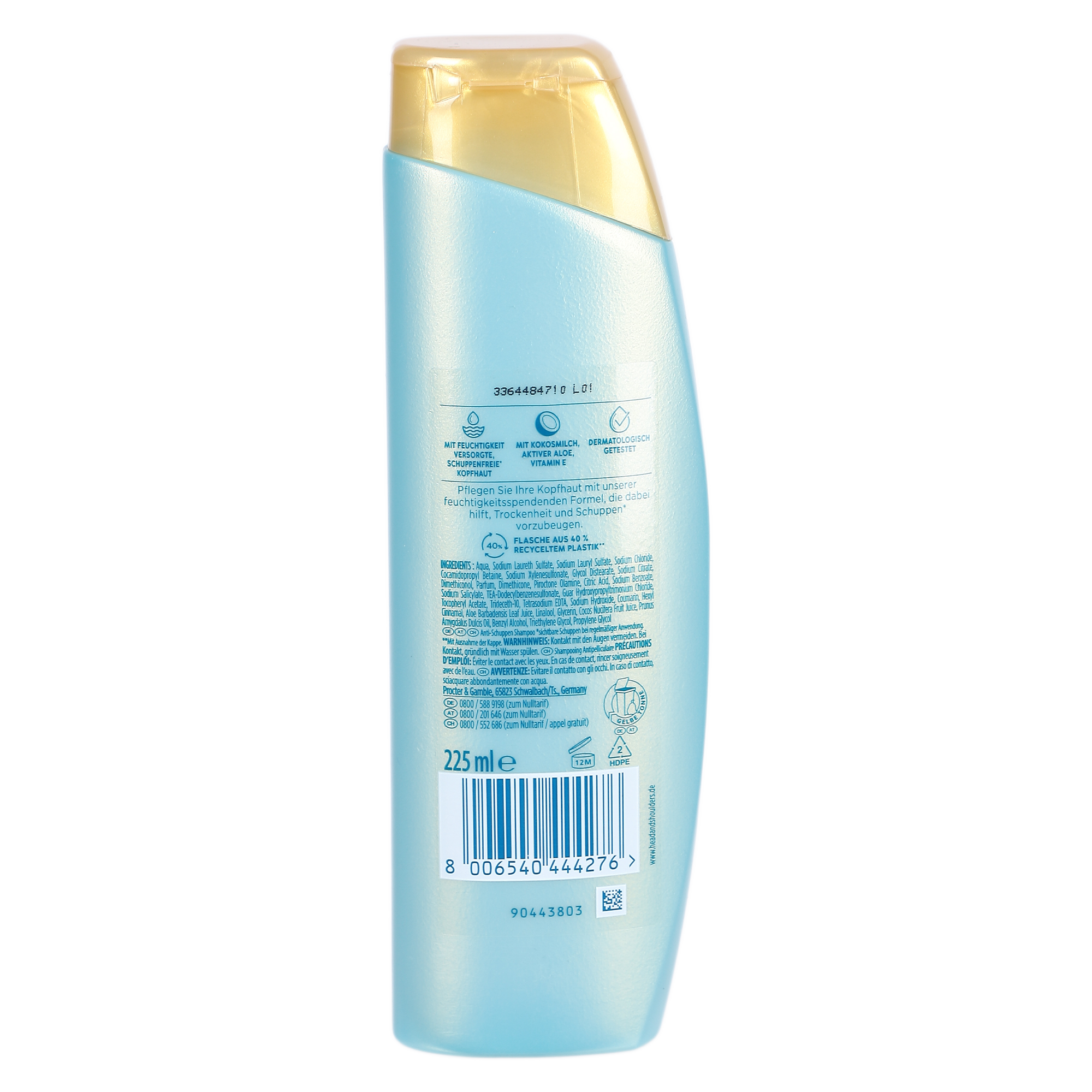Shampoing derma x pro hydra care lait de coco aloe vera vitamine e