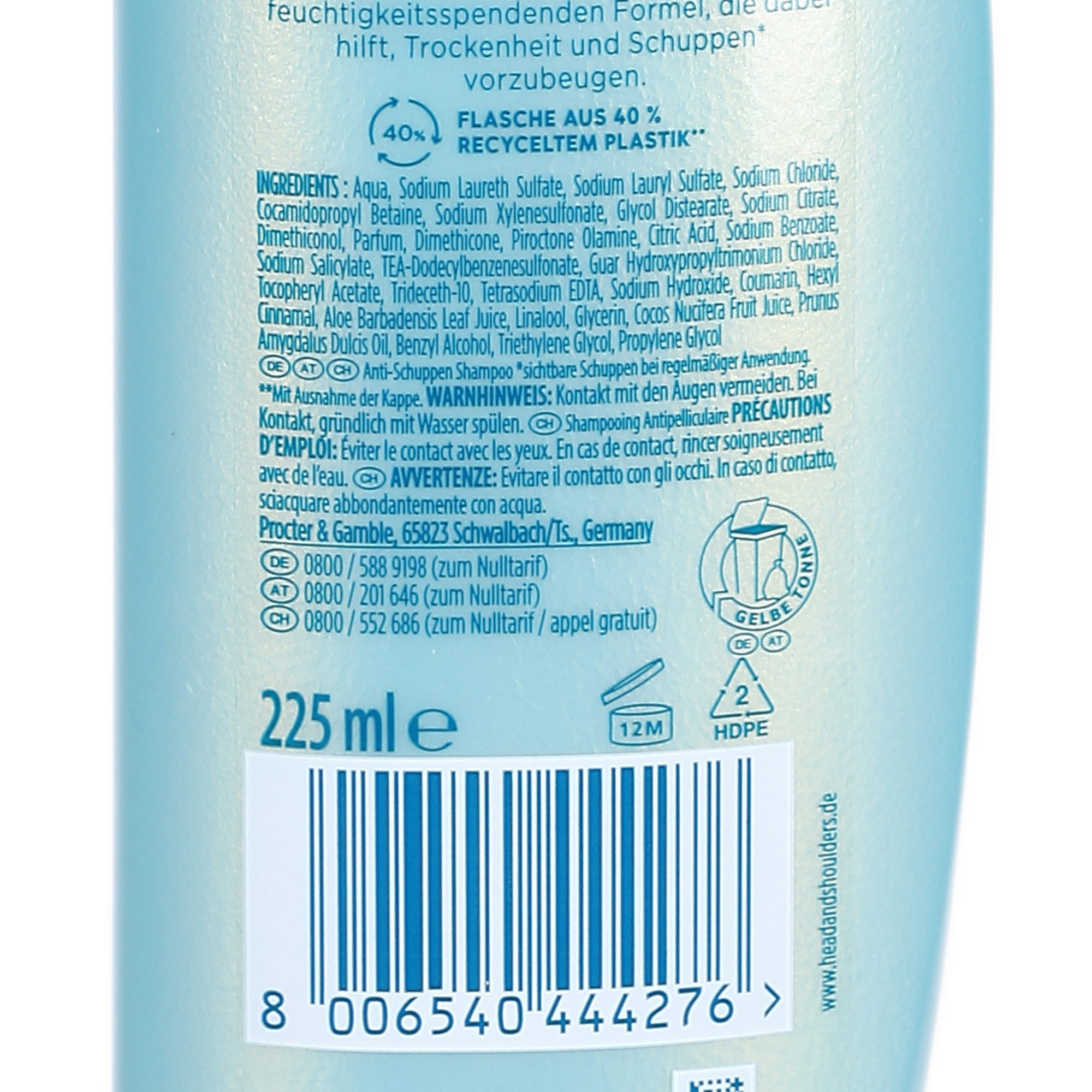 Shampoing derma x pro hydra care lait de coco aloe vera vitamine e