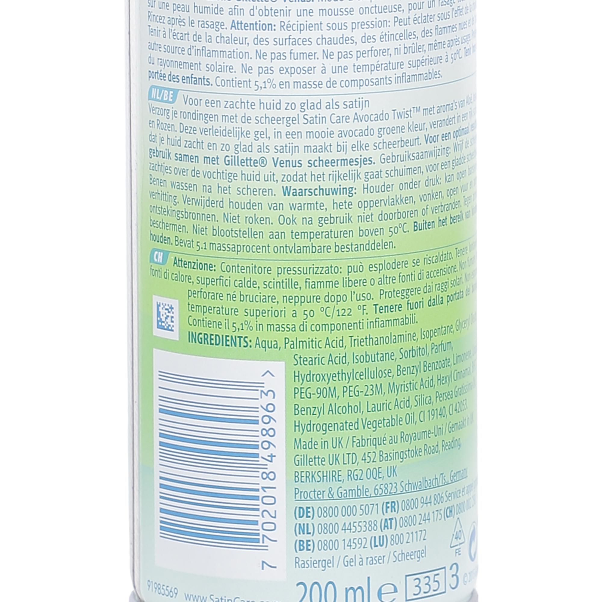 Gel de rasage satin care avocado twist