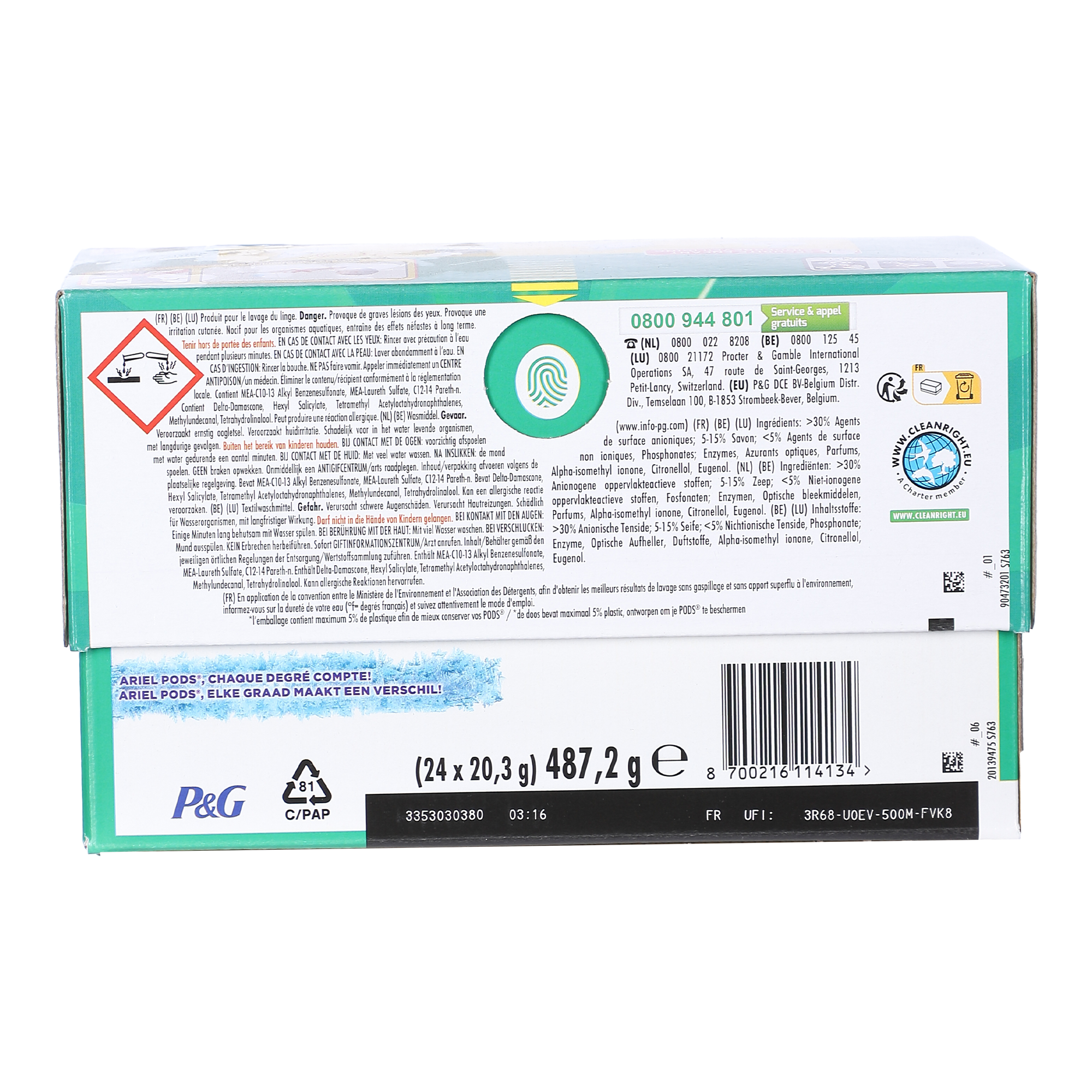 24 capsules lessive tout-en-1 Alpine