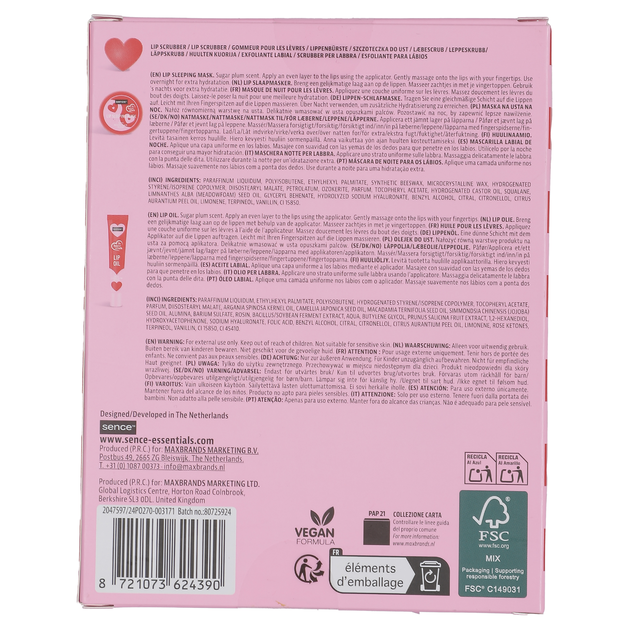 Coffret soin des lévres kate club