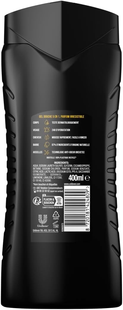 Gel douche Axe 5 en 1 Dark Temptation
