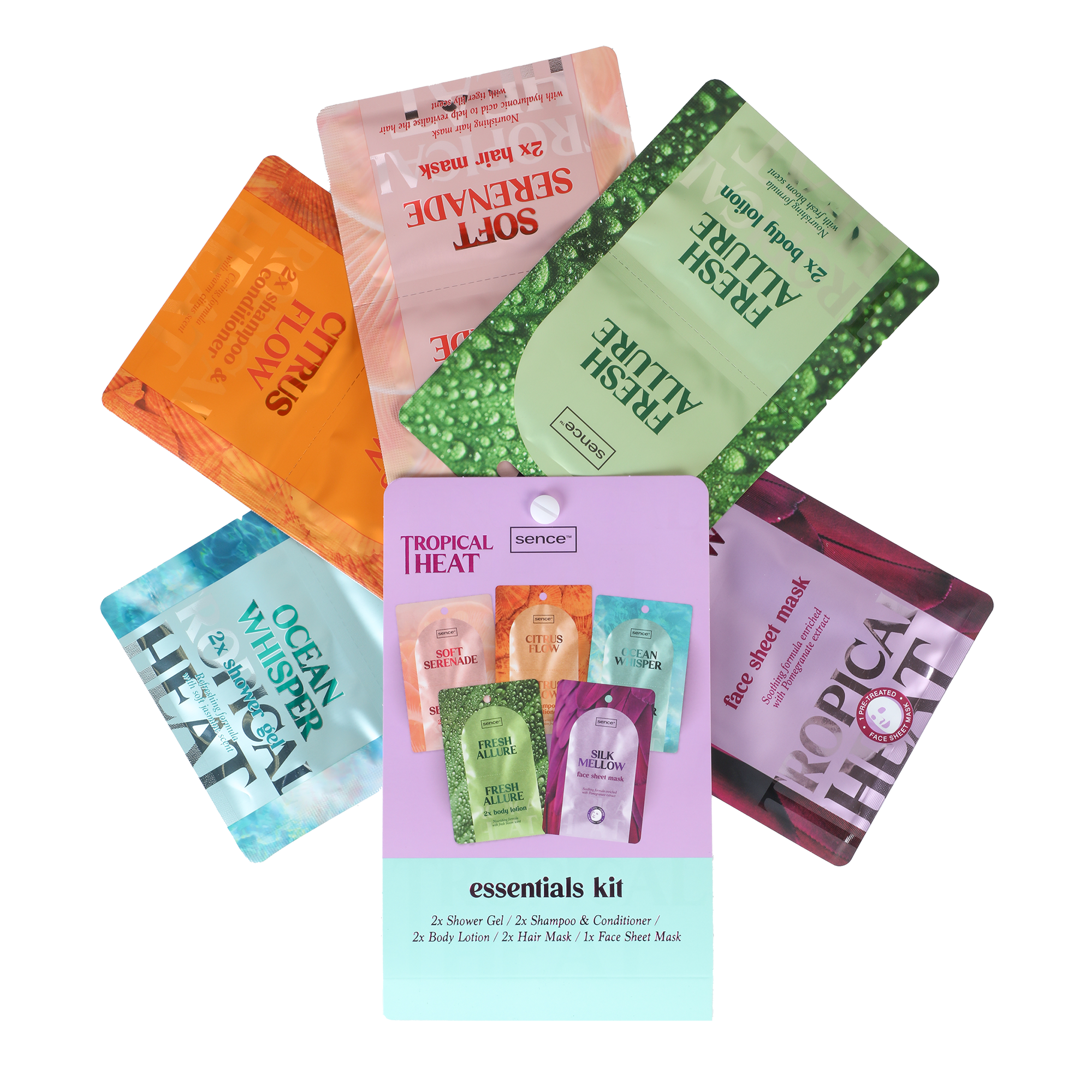 Kit de 5 masques de voyages corps et cheveux