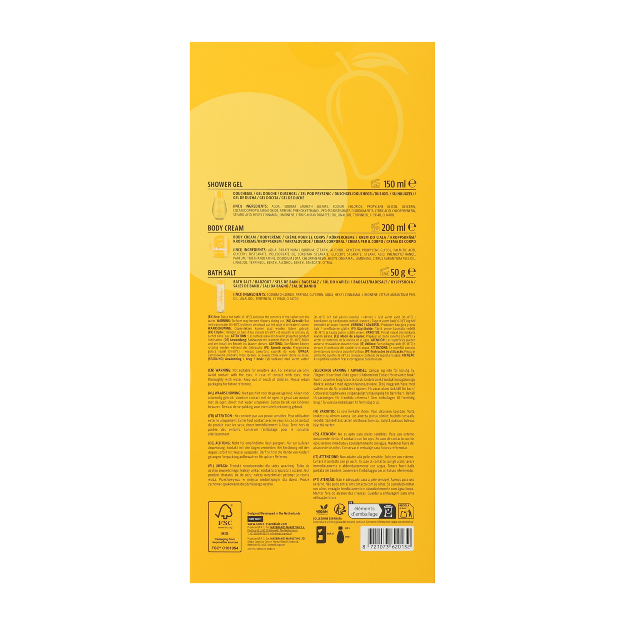 Coffret soin du corps mangue
