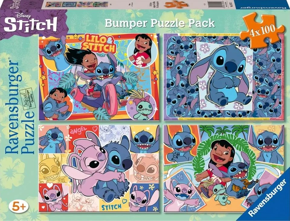 Puzzle 4x100 pièces Stitch