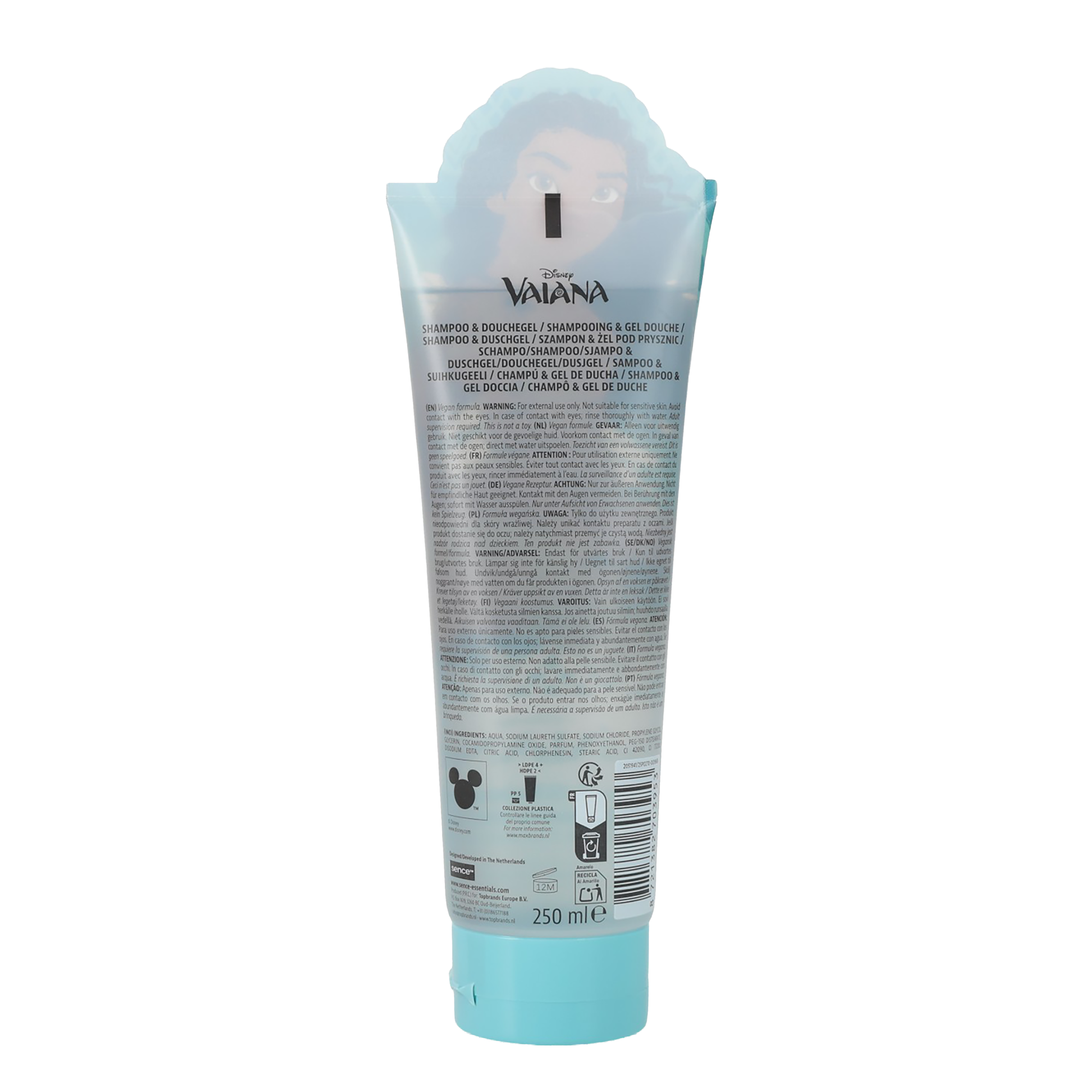 Tube 2-en-1 shampooing et gel douche Disney Vaiana - Bleu