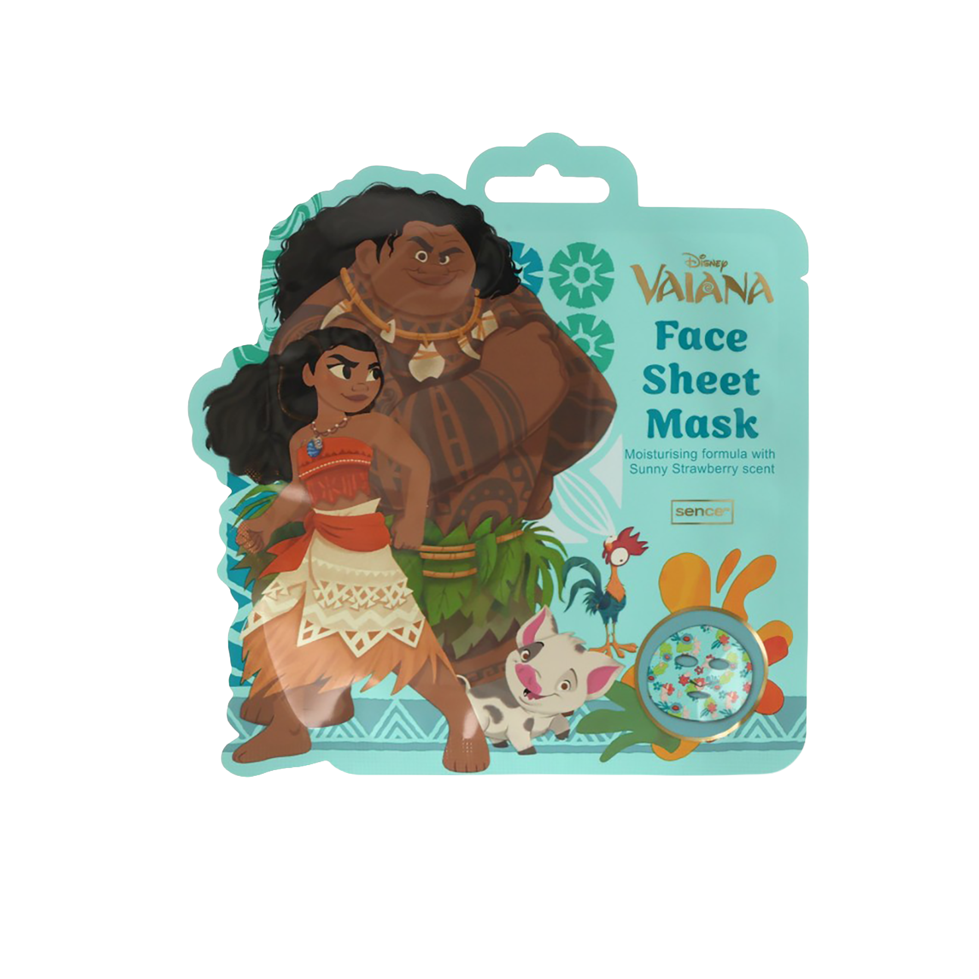 Masque visage en tissu Disney Vaiana - Bleu