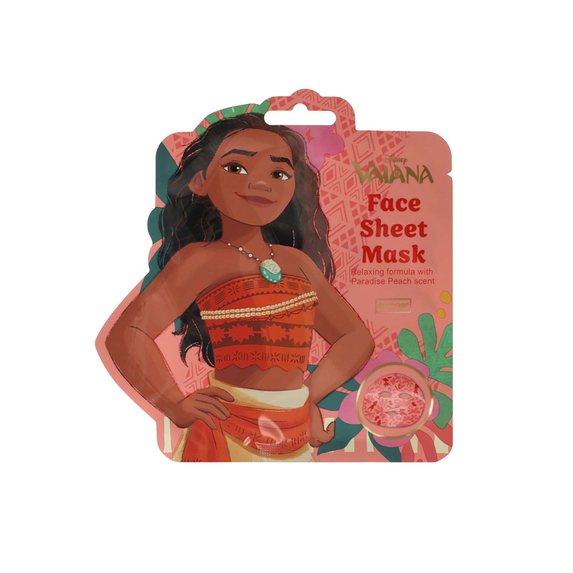 Masque visage en tissu Disney Vaiana - Rose