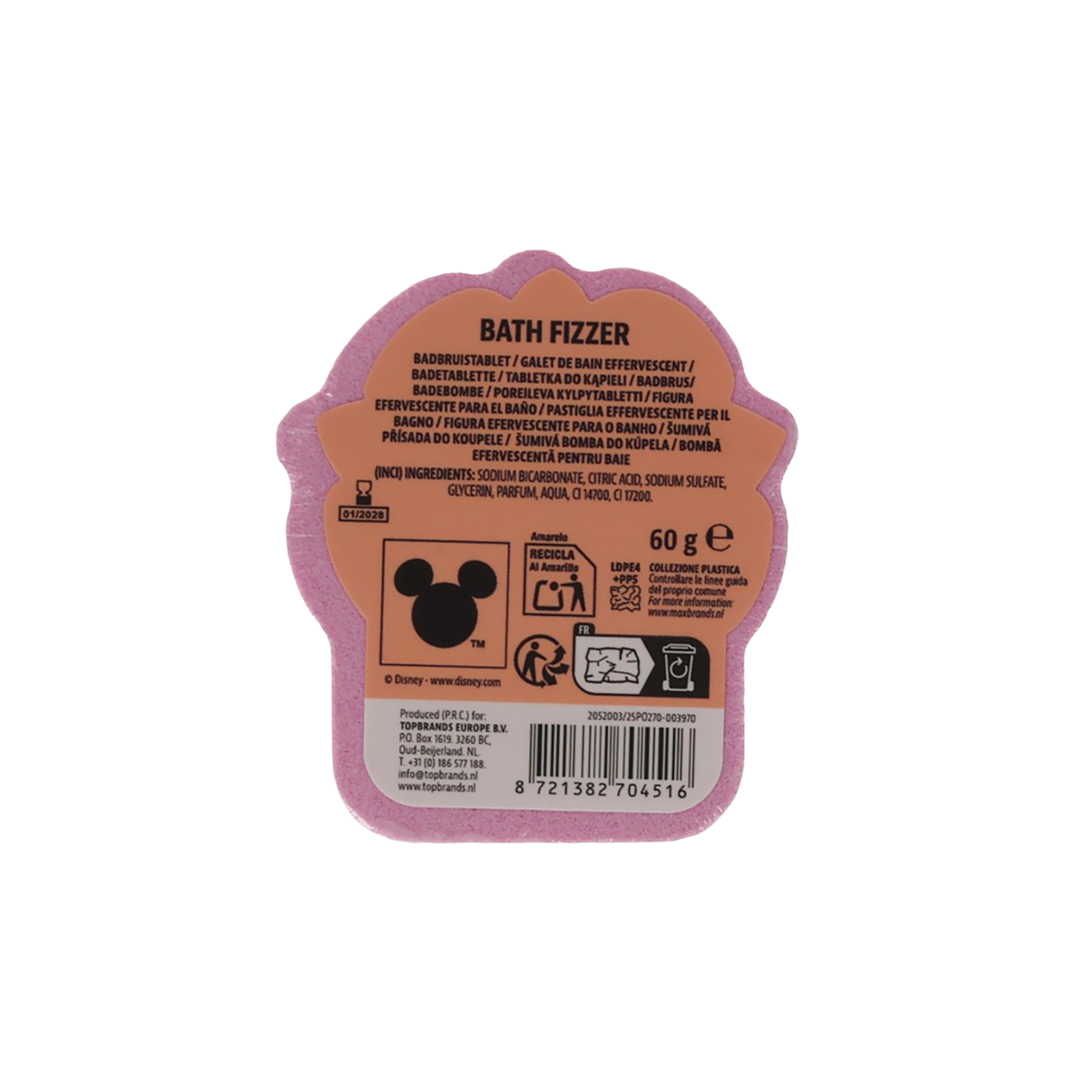 Galet de bain effervescent Disney Vaiana - Rose