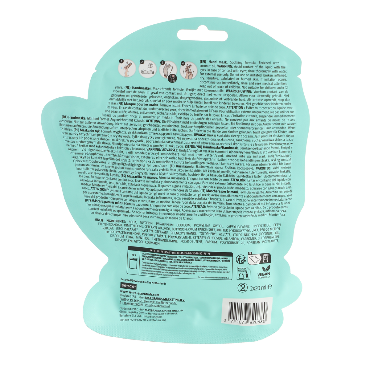Masque pour les mains en tissu The Winter Club