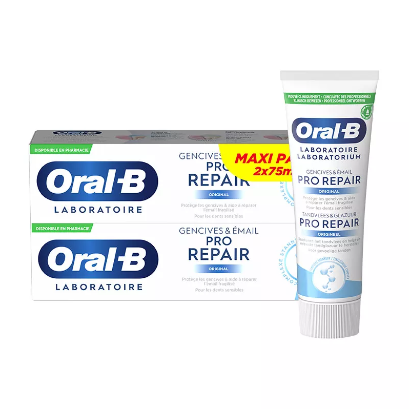 Lot de 2 dentifrices pro repair gencives et email