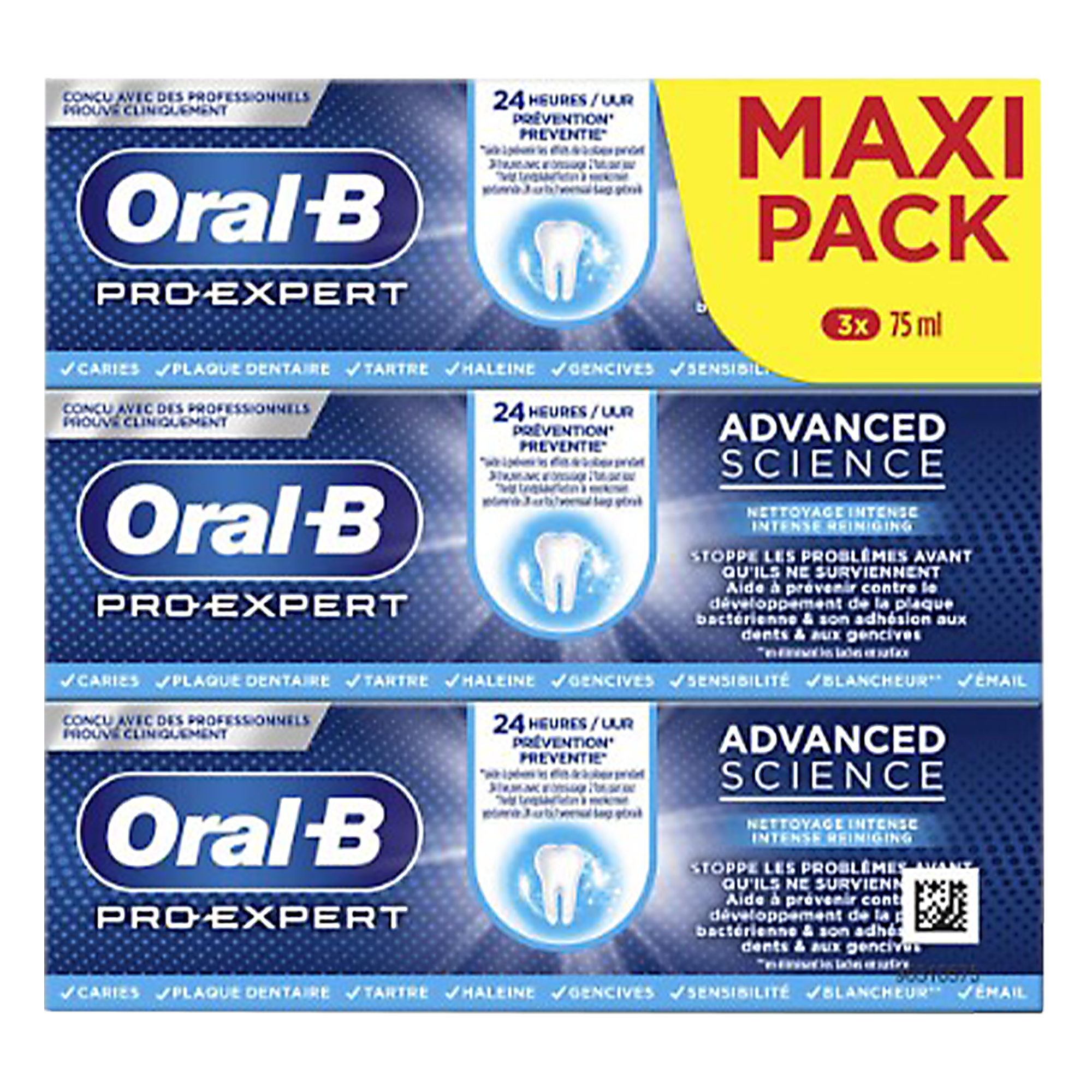 Lot de 3 dentifrices Advanced science