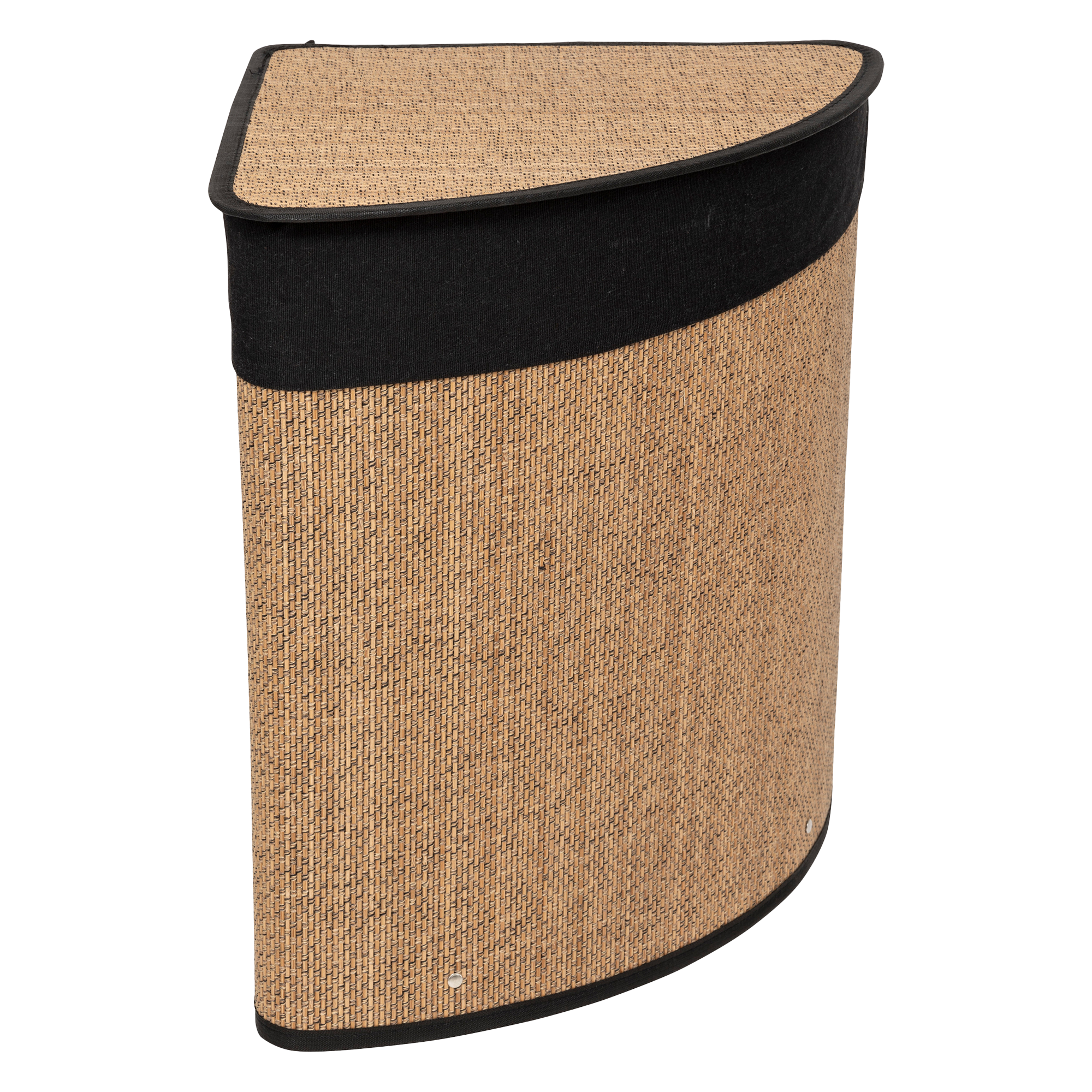 Panier à linge d'angle 48L naturel et noir