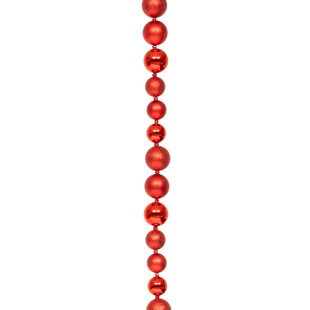 Guirlande XXL 200 cm boules rouges décoratives en plastique
