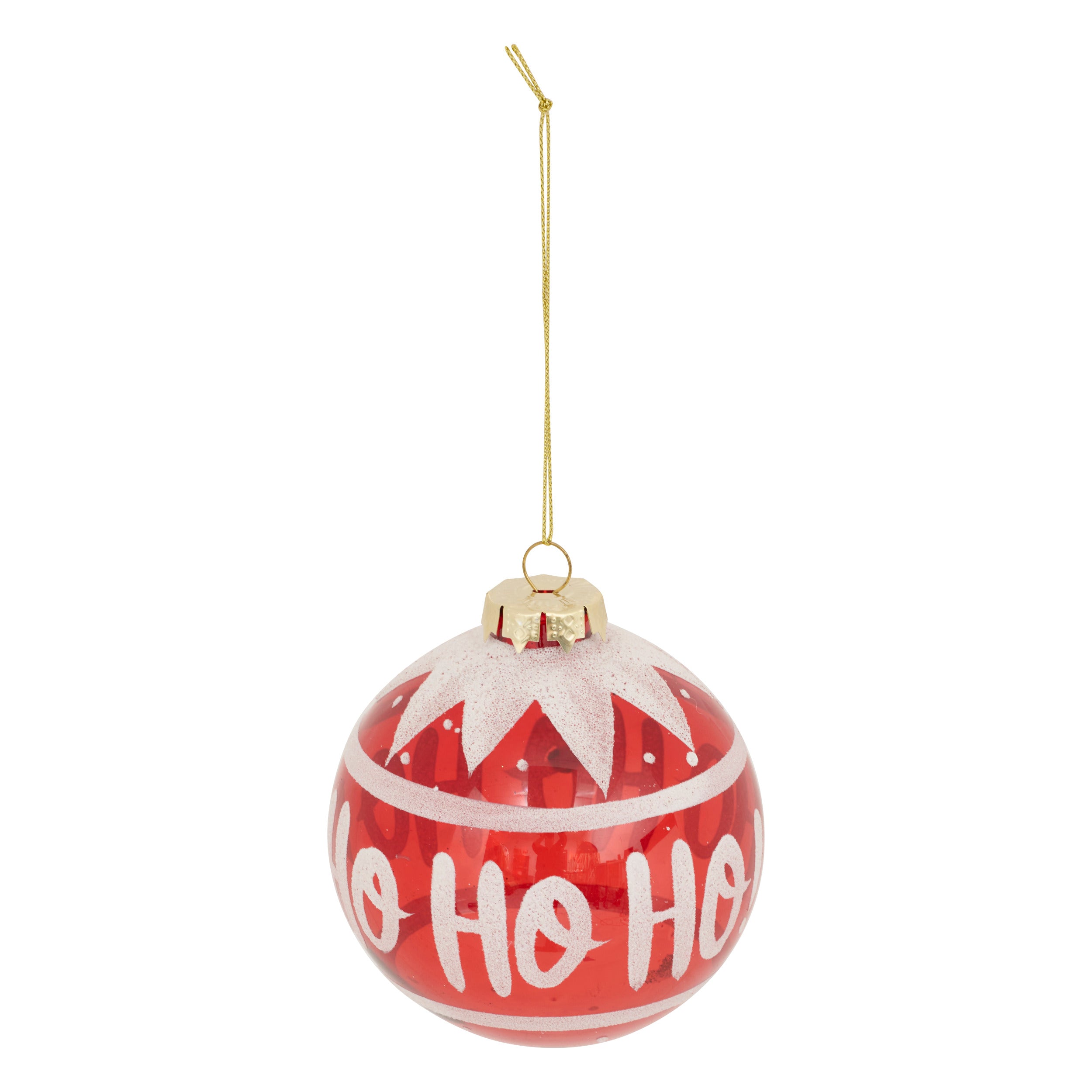 Boule de Noël en Verre Rouge et Blanche