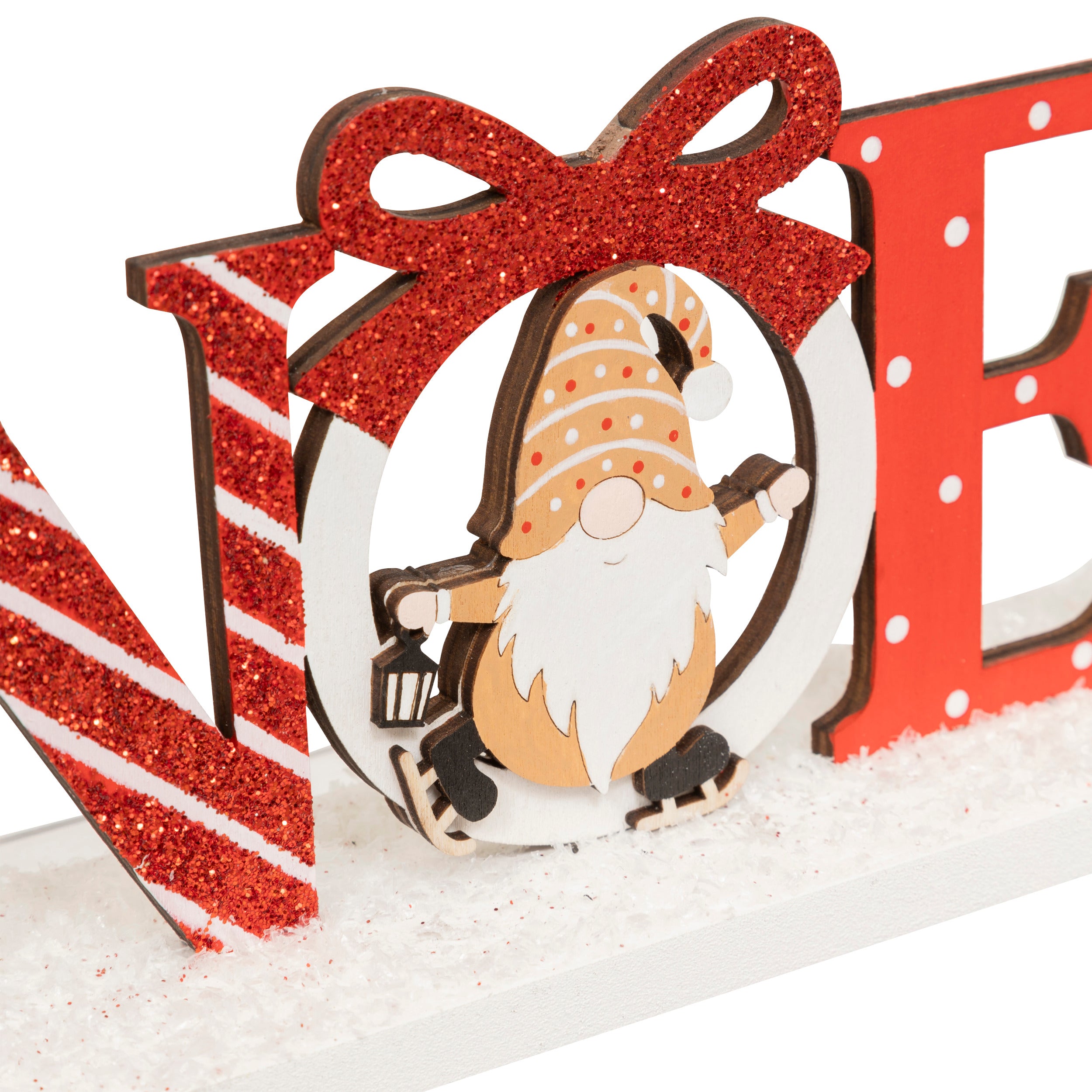 Pancarte de Noël Rouge avec Gnome