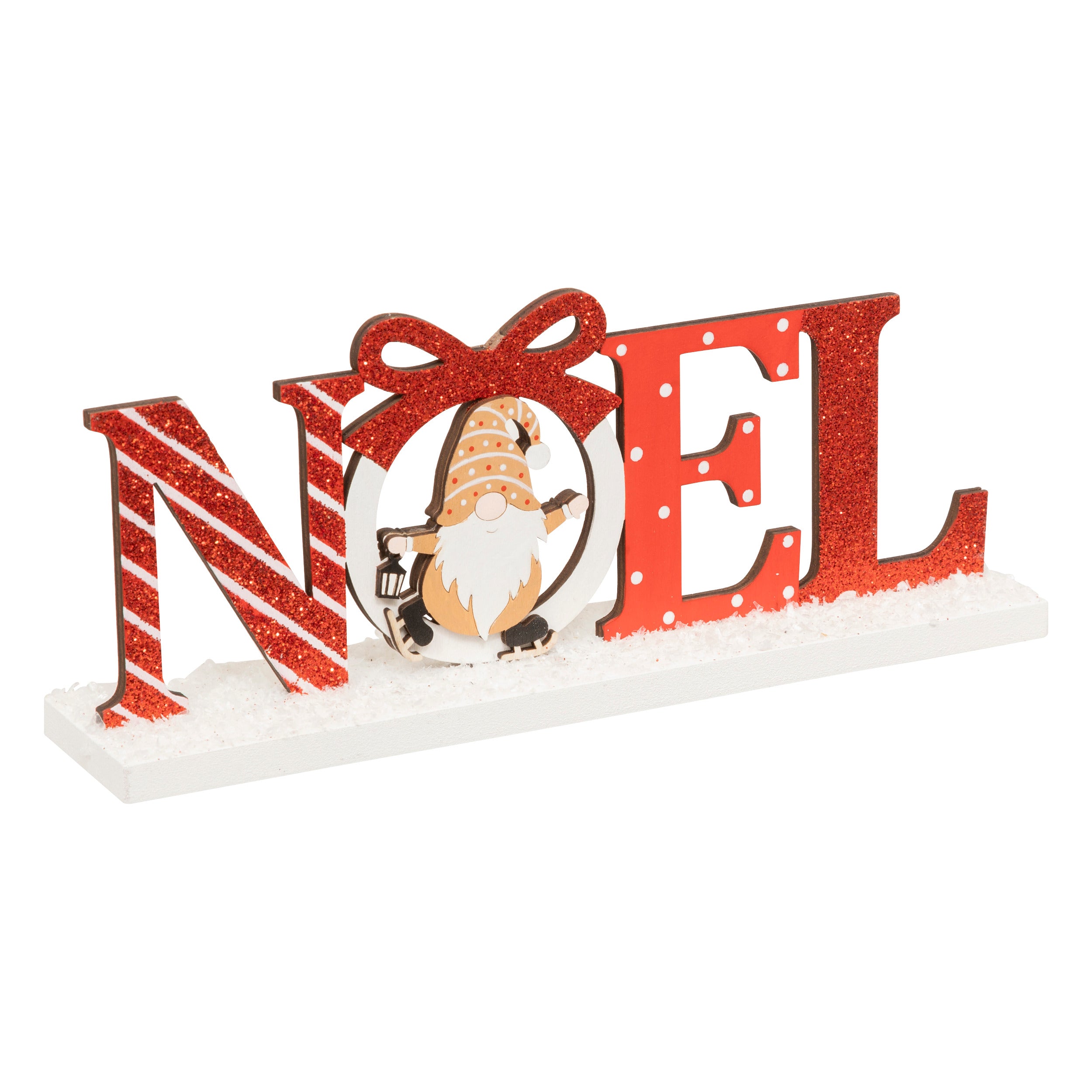 Pancarte de Noël Rouge avec Gnome