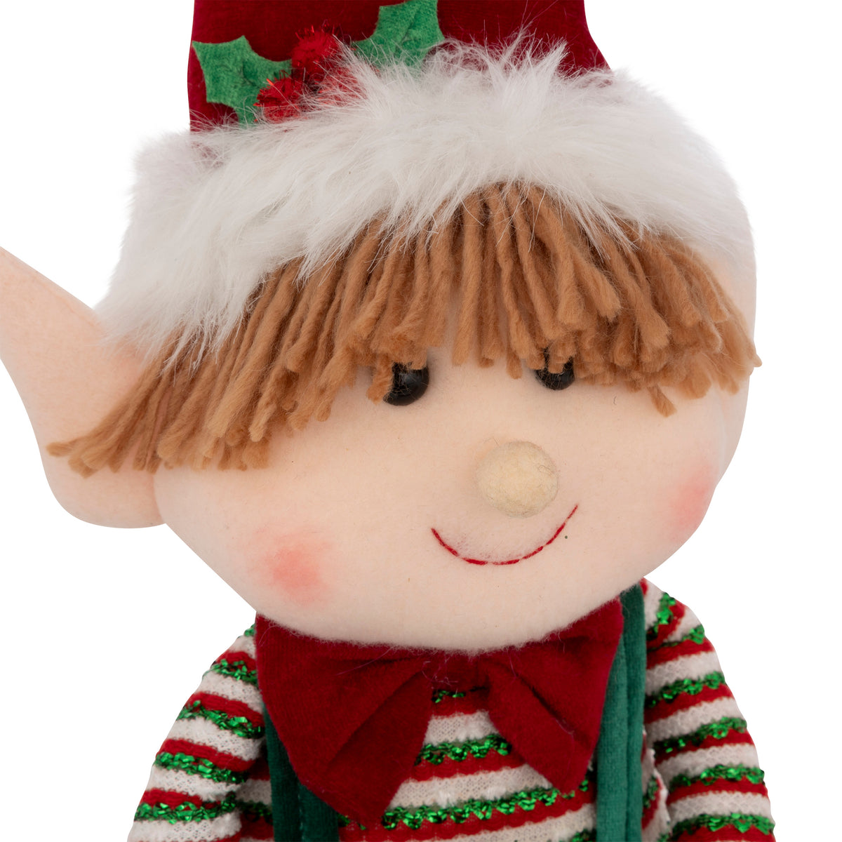 Lutin filou assis de Noël Atmosphera – H. 68 cm, 2 modèles assortis
