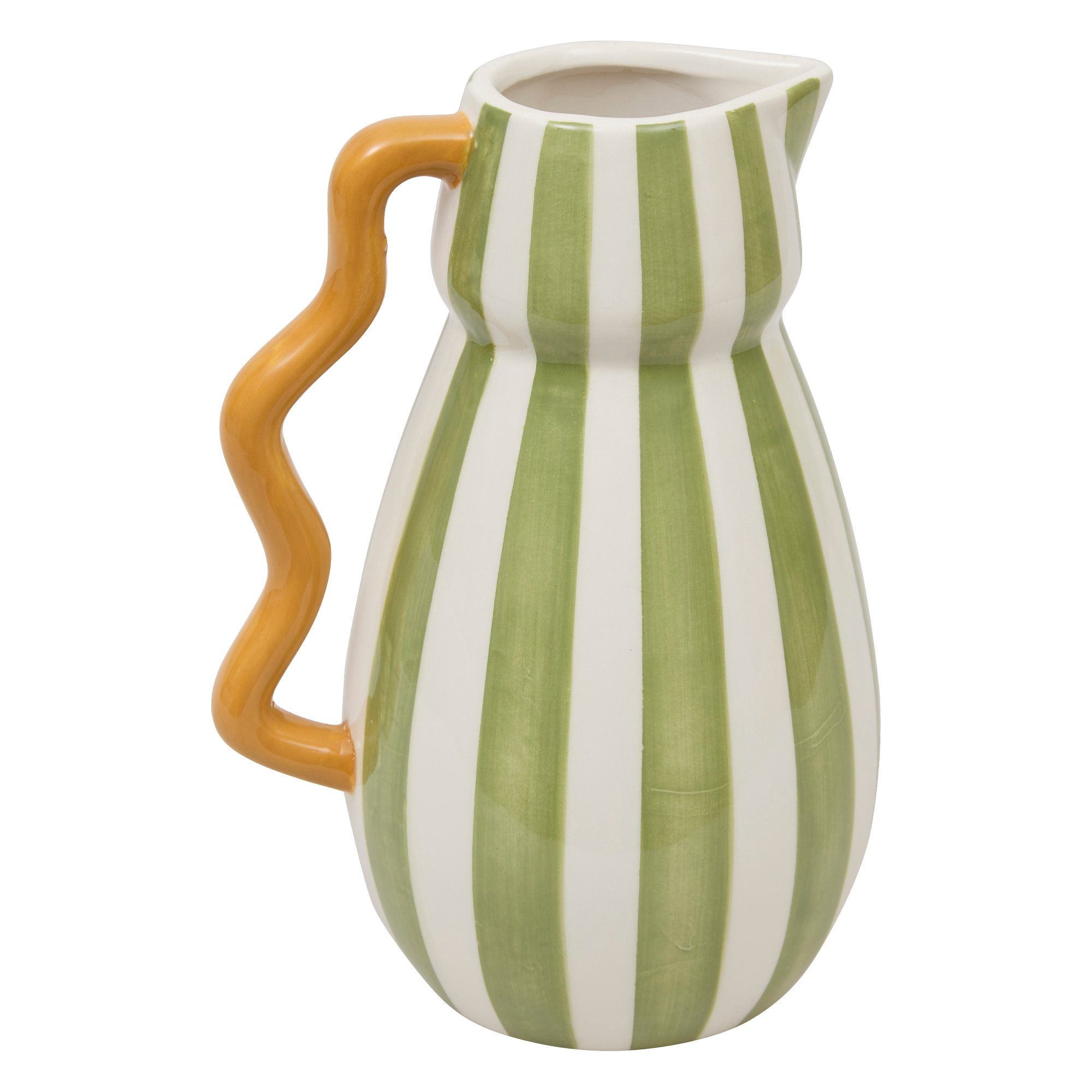 Vase en céramique à rayures avec anse