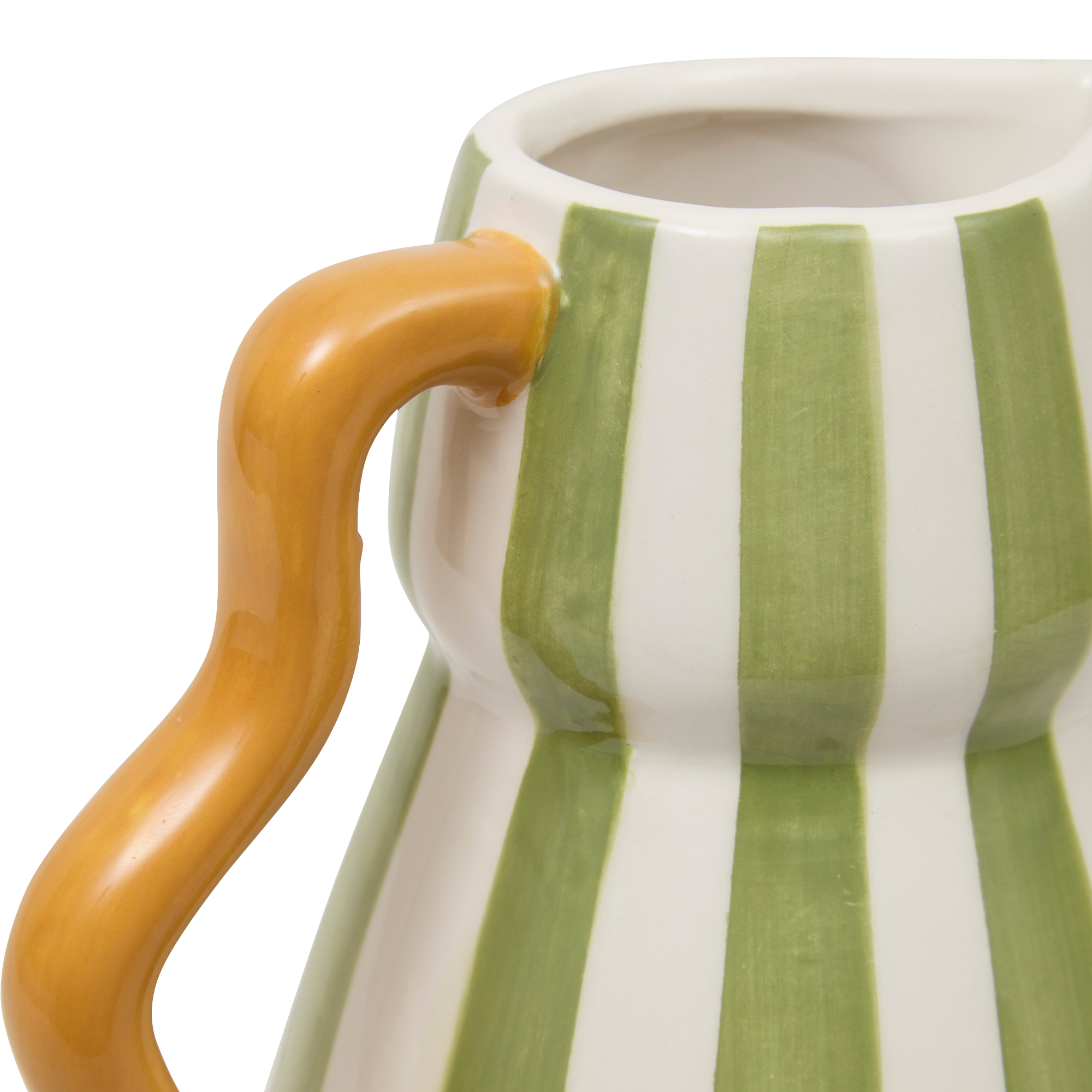 Vase en céramique à rayures avec anse
