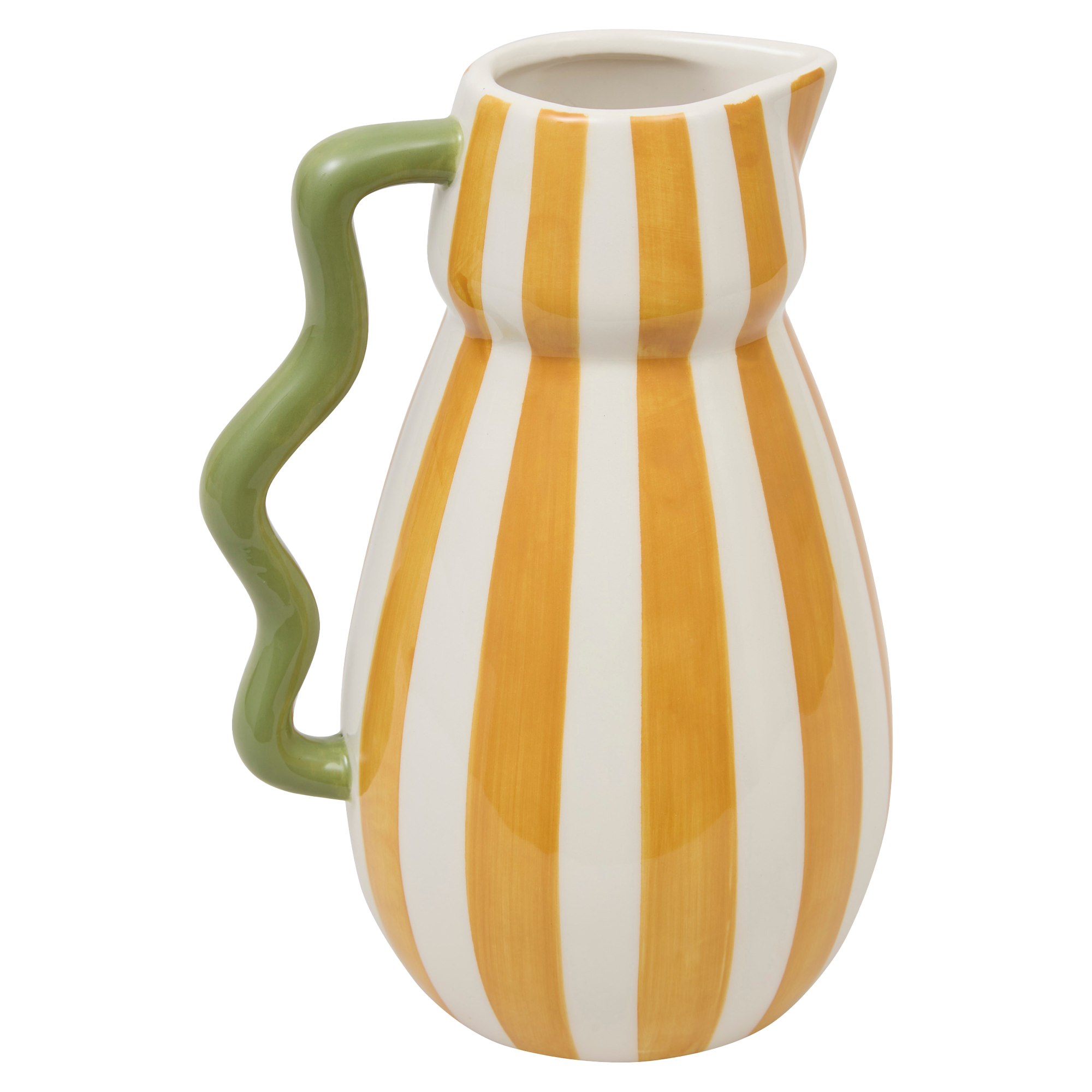 Vase en céramique à rayures avec anse
