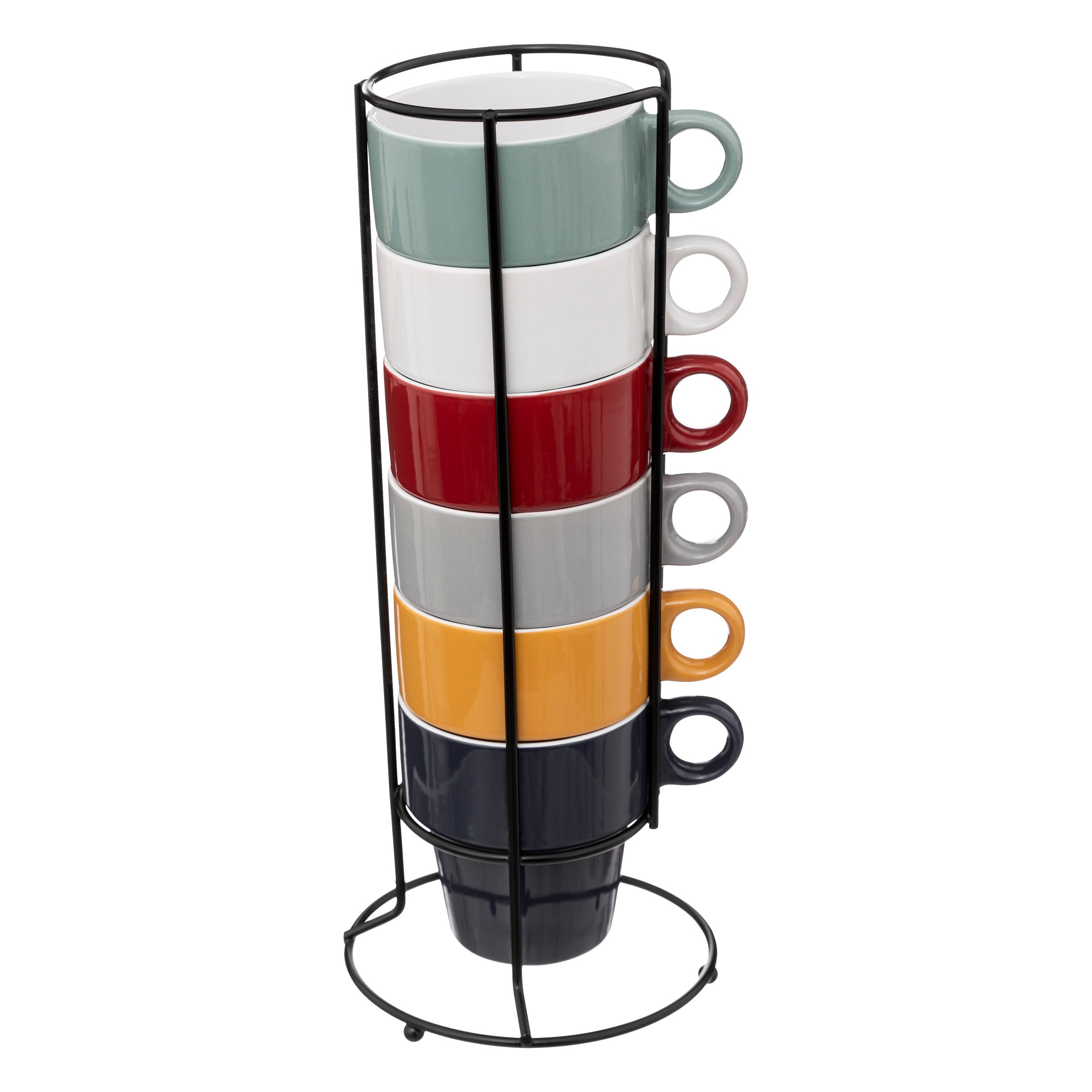 Rack 6 mugs colorama 26 cl