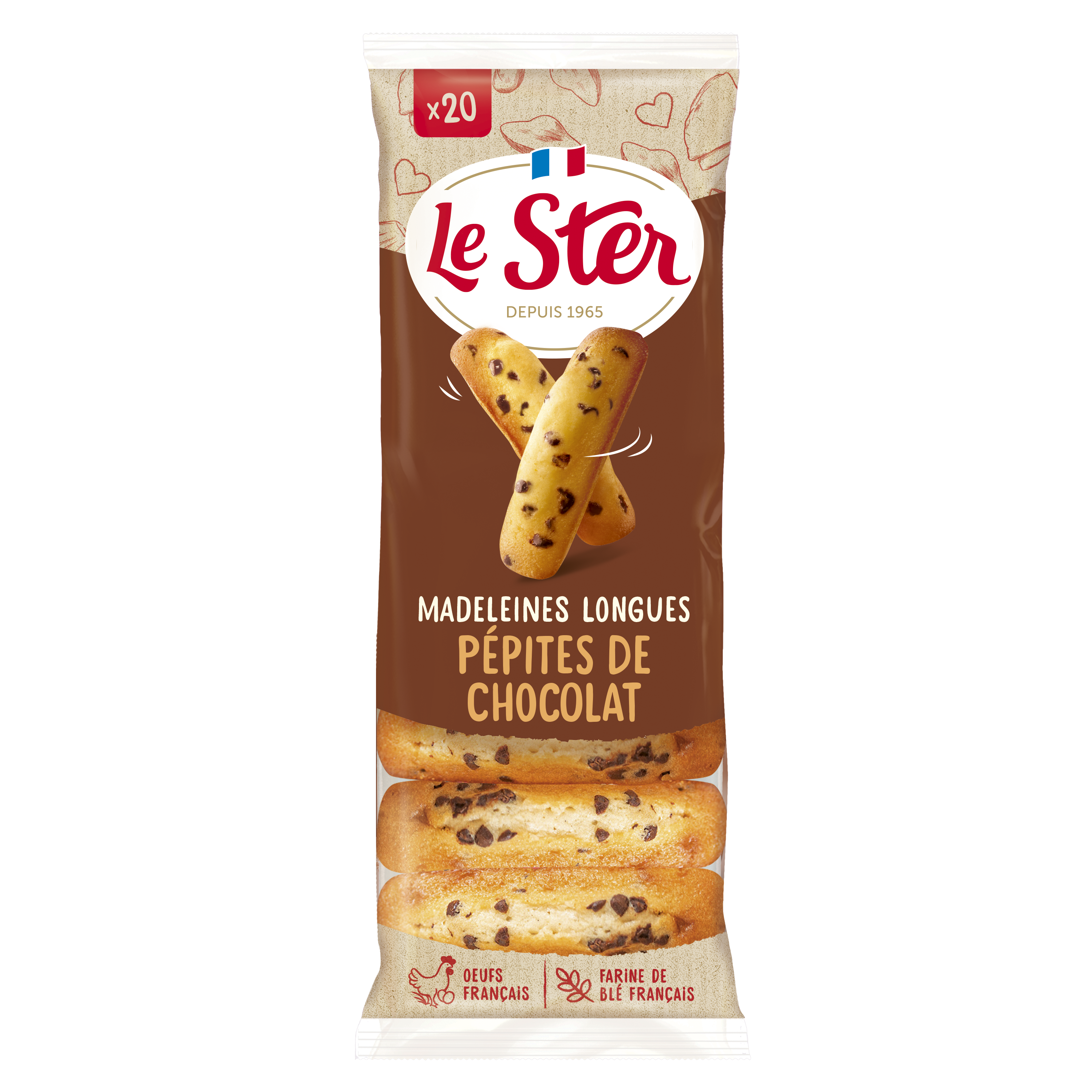 Longue madeleine pépites de chocolat