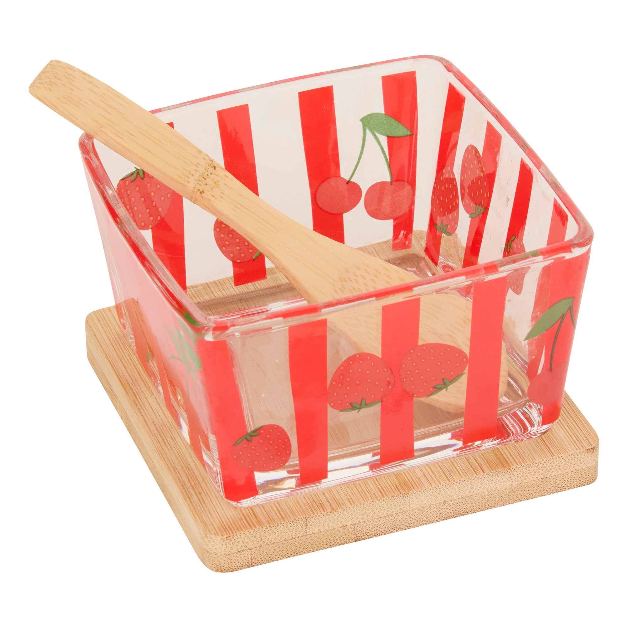 Lot de 3 bols carré motif fruits