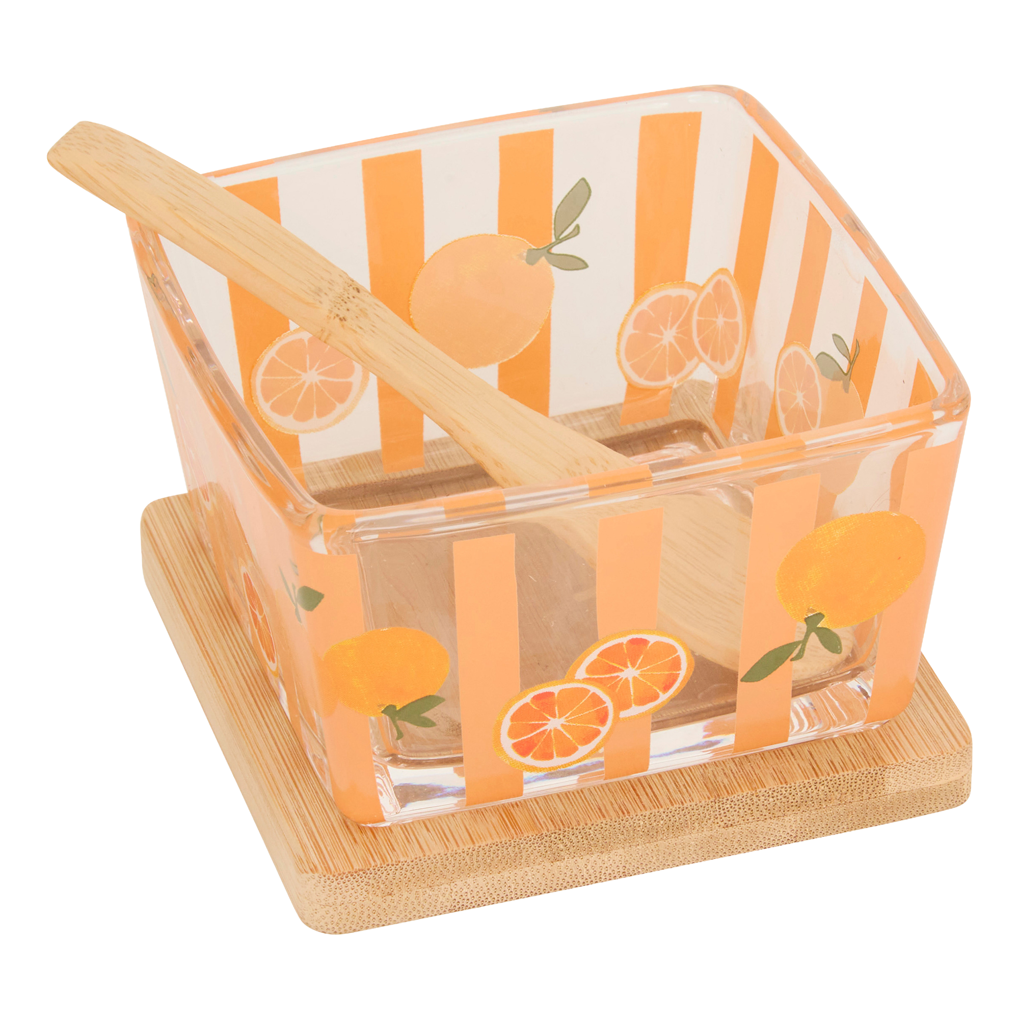 Lot de 3 bols carré motif fruits