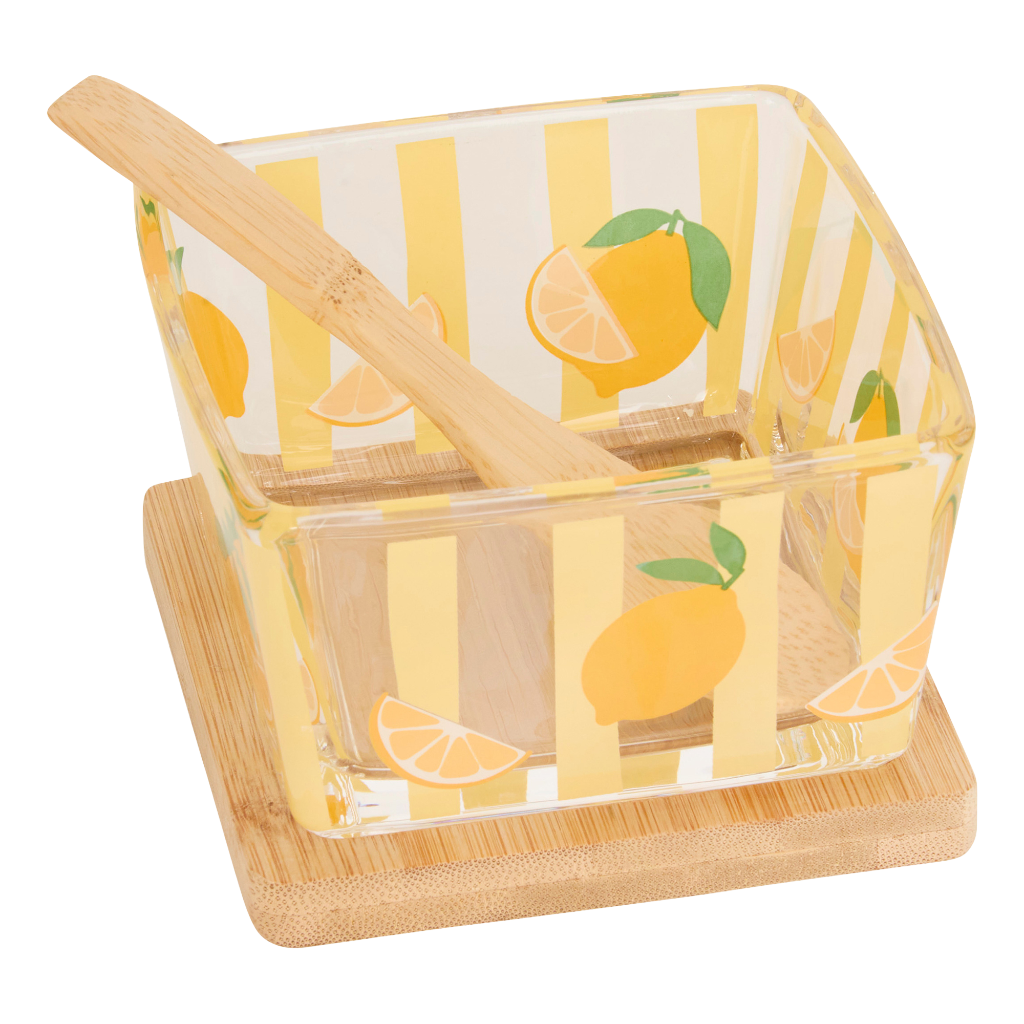 Lot de 3 bols carré motif fruits