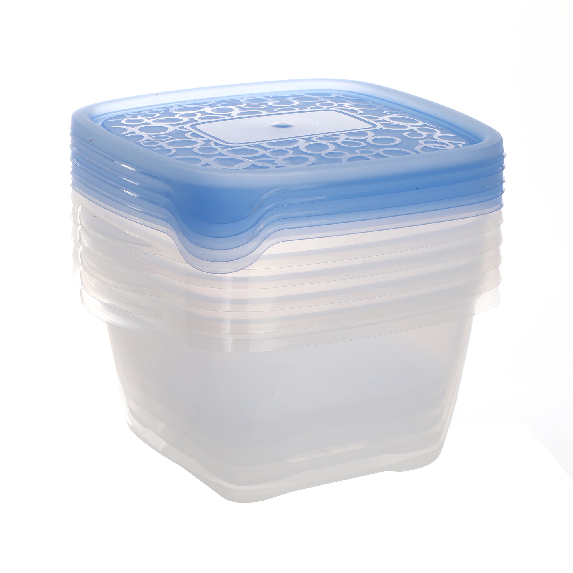 5 boîtes carrées 1,1L en plastique